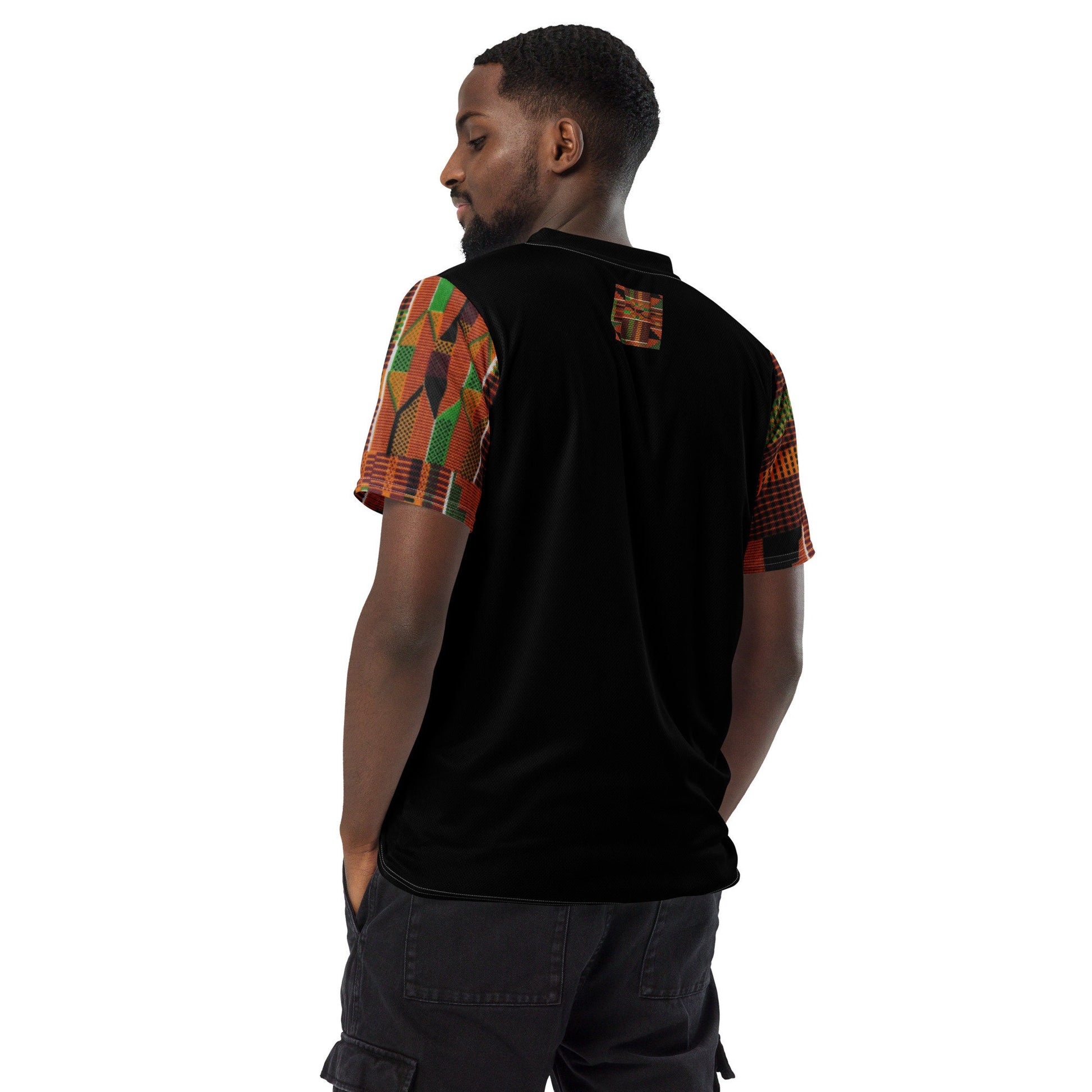 Men's African Kente Print sports jersey.