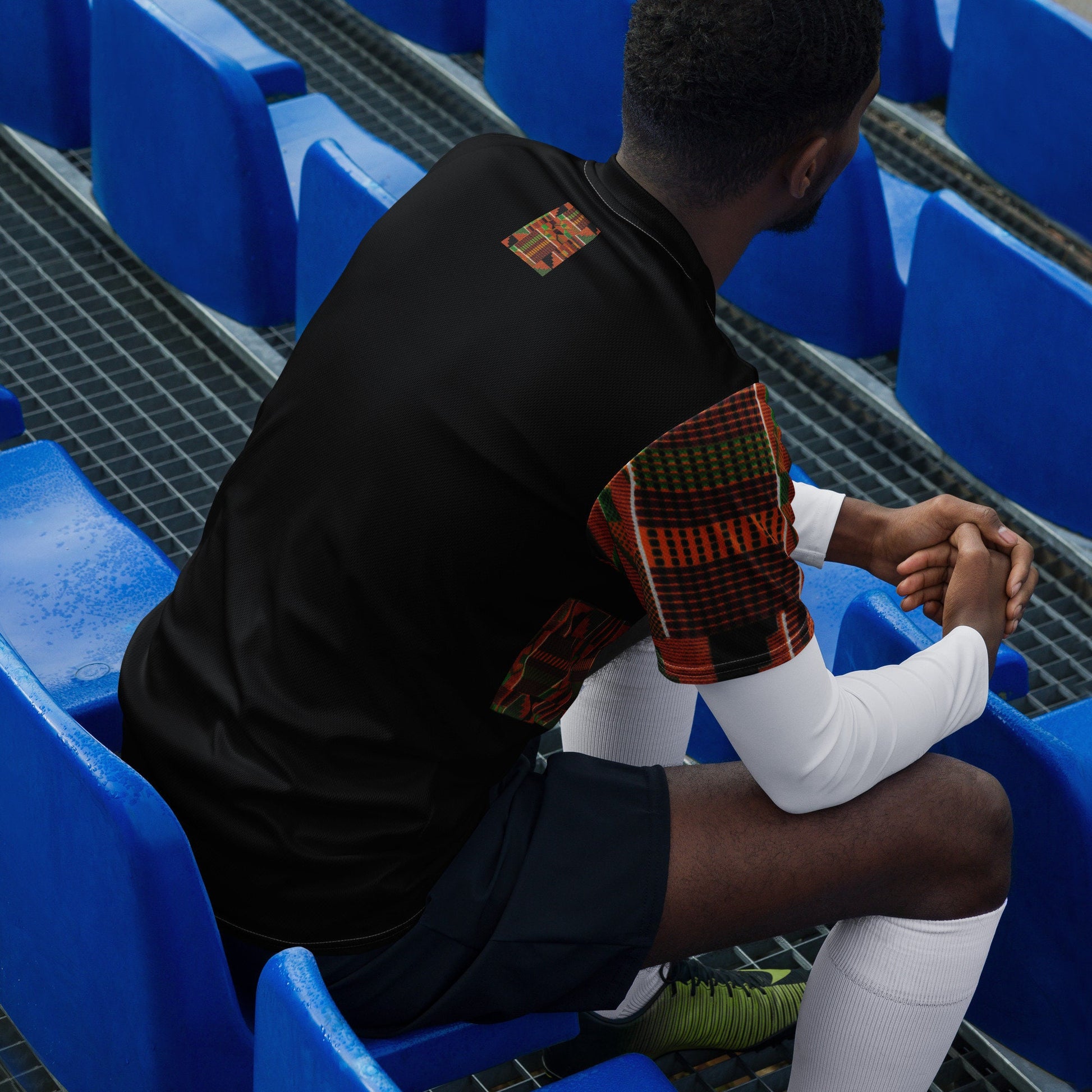 Men's African Kente Print sports jersey.