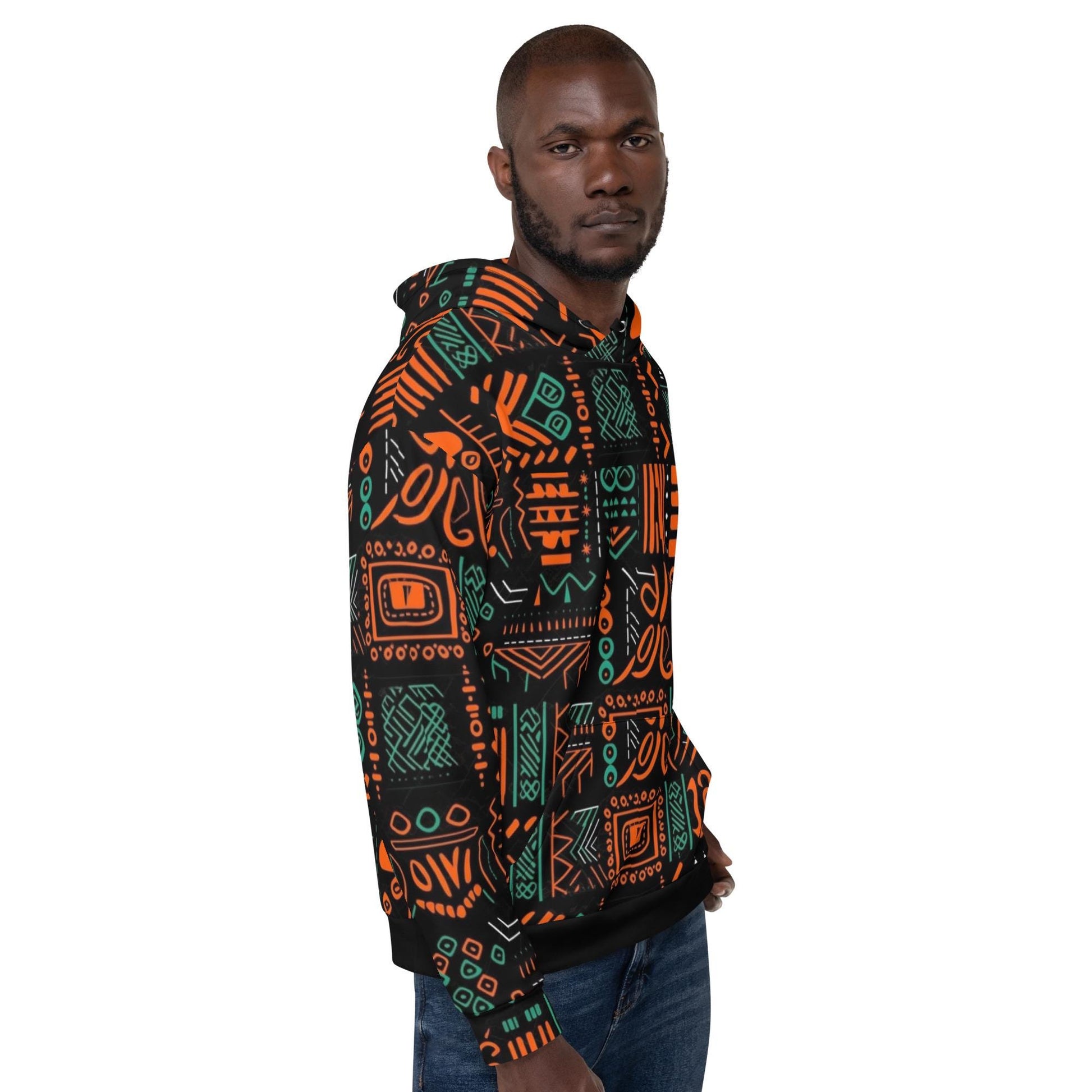 Afrocentric Mud Cloth Design Hoodie