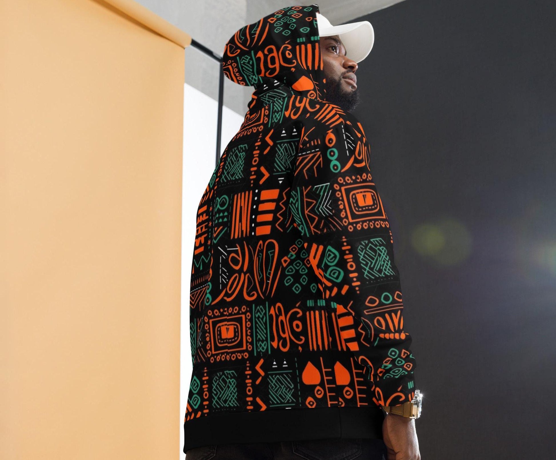 Afrocentric Mud Cloth Design Hoodie