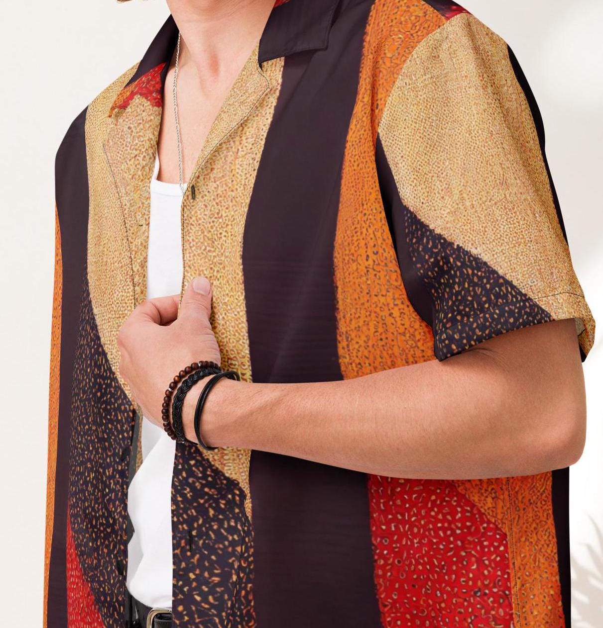 Tones color Block African Tribal pattern button shirt