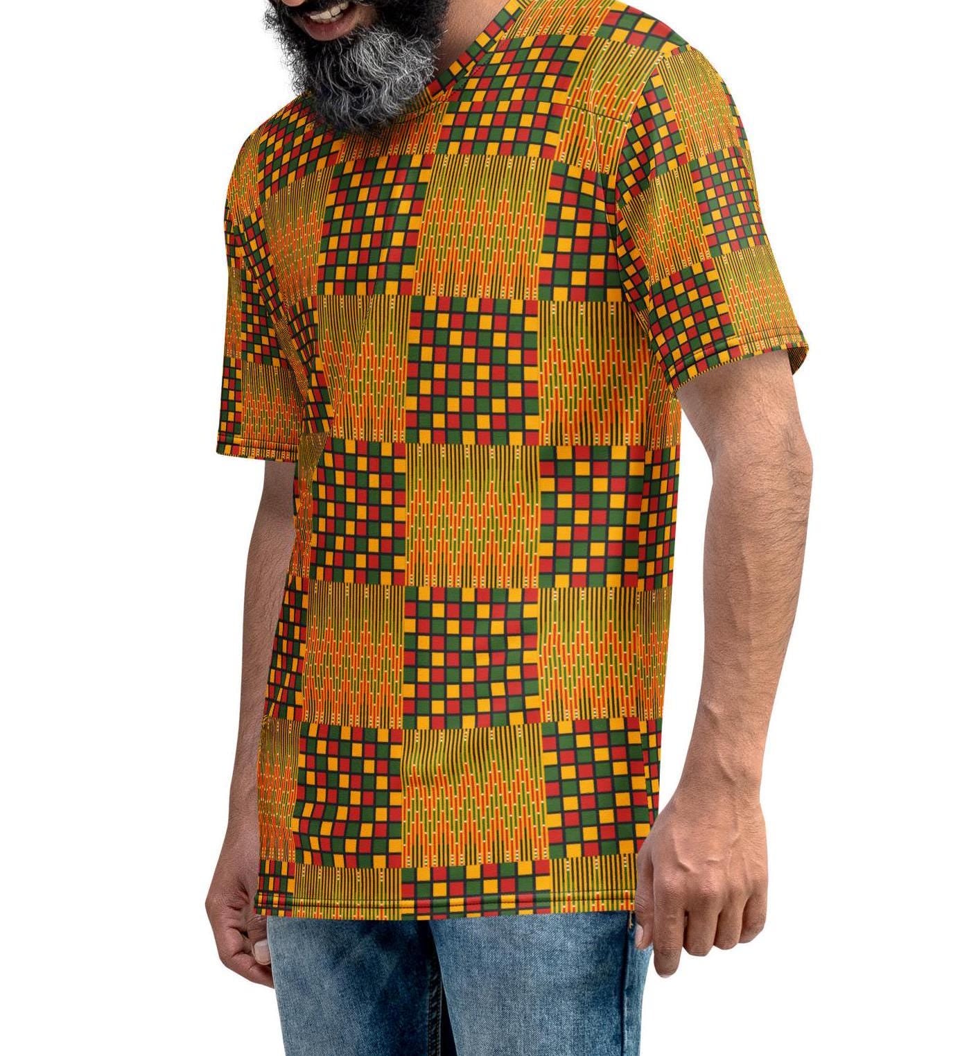 Affric Kente Pattern Men t-shirt, Apparel, evening out wear, compliments all fique