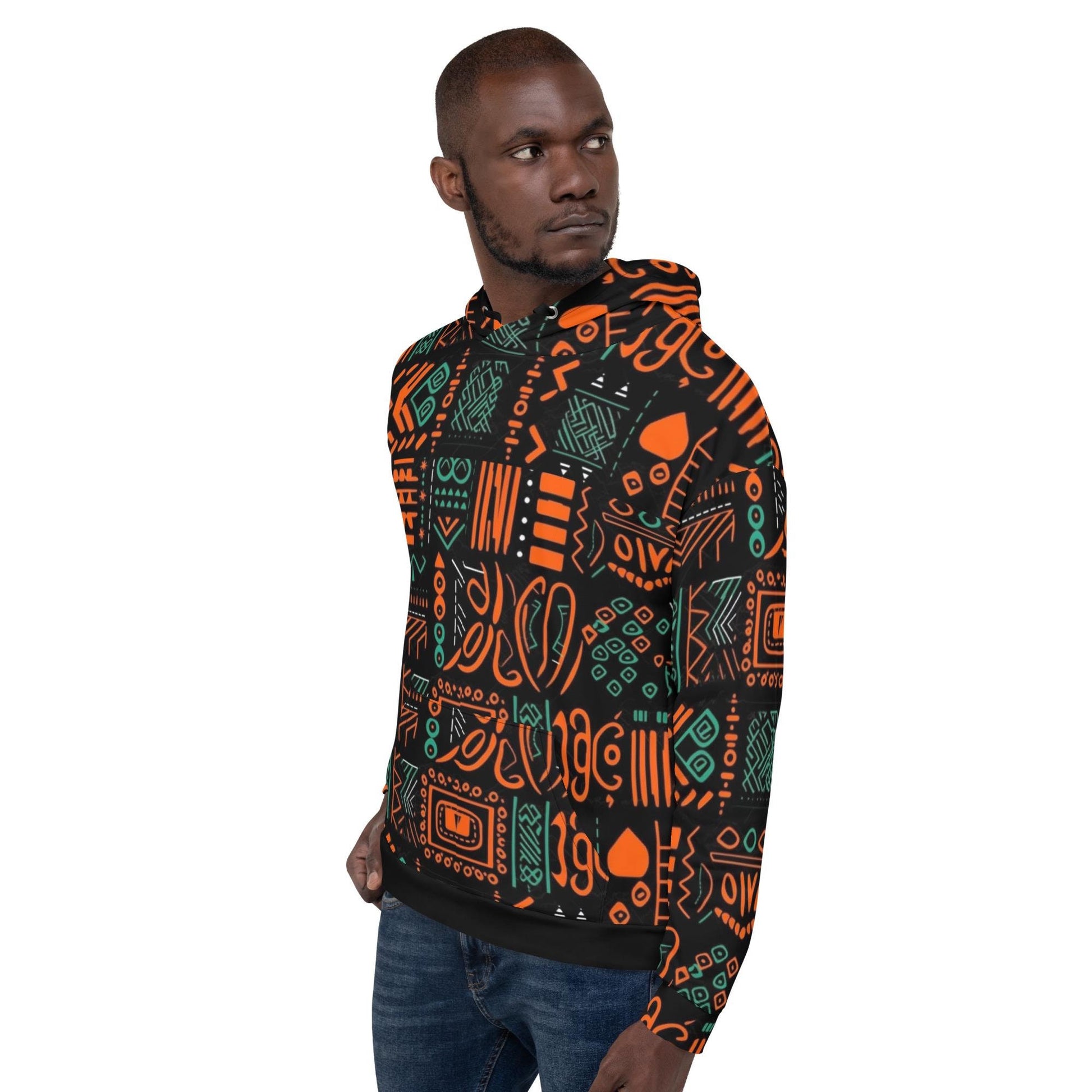 Afrocentric Mud Cloth Design Hoodie