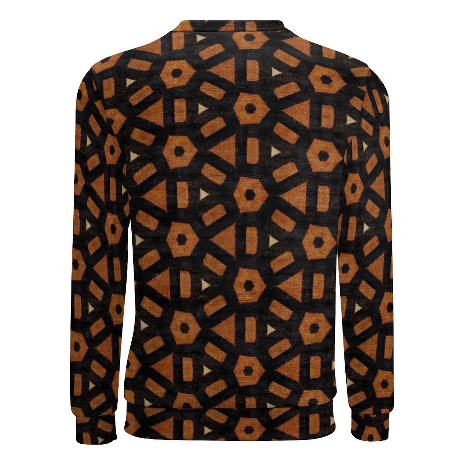 Brustic - Mens - Crew Neck Sweatshirt - African Bogolan Pattern