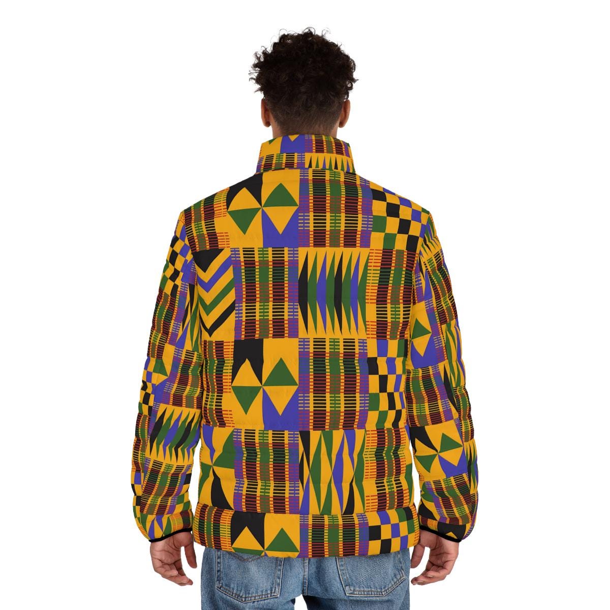 Roots - Mens - Puffer Jacket - African - Kente Pattern