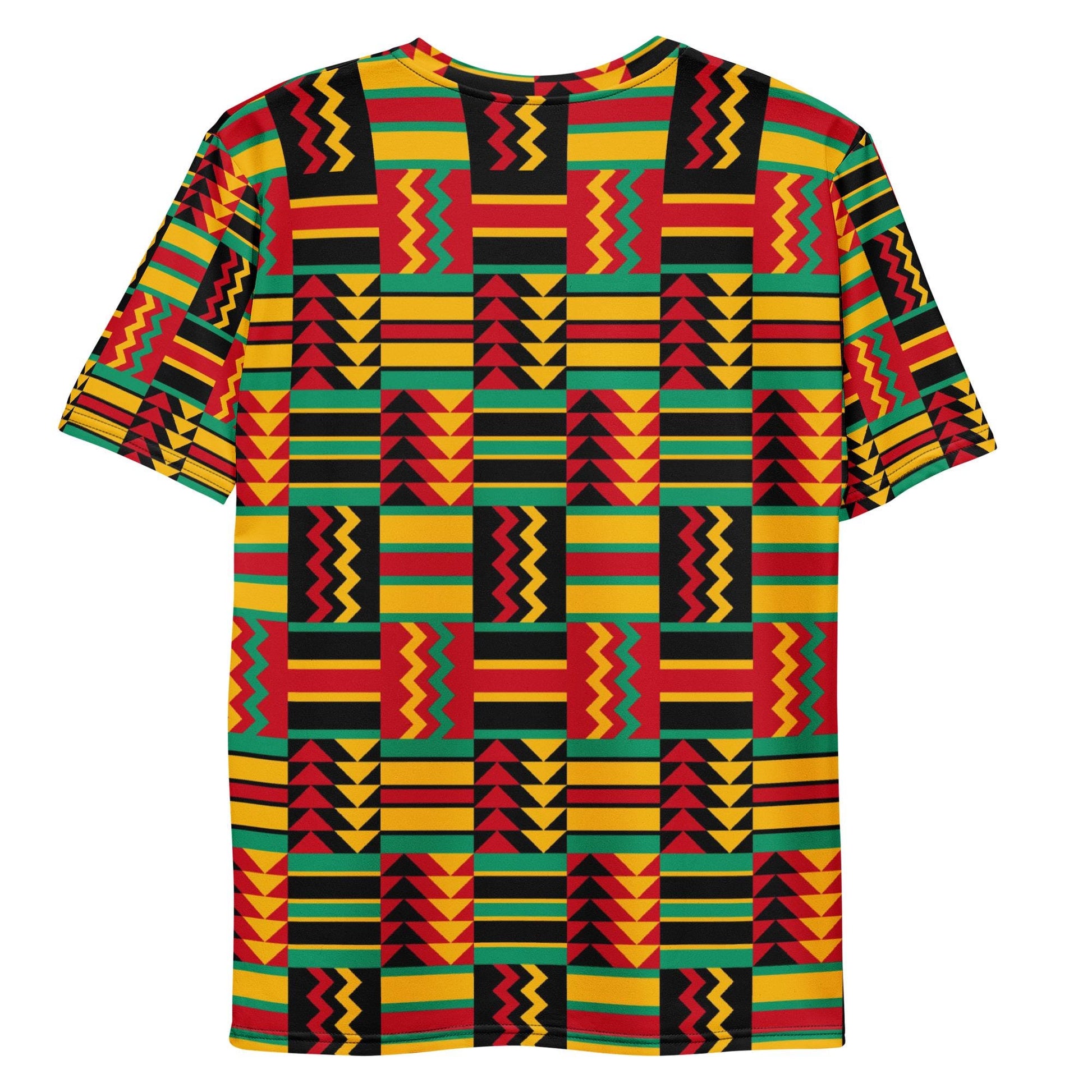 African Red Vibes Cloth of Kente Men's t-shirt, Crew neck smooth comfort wear. Men's apparel