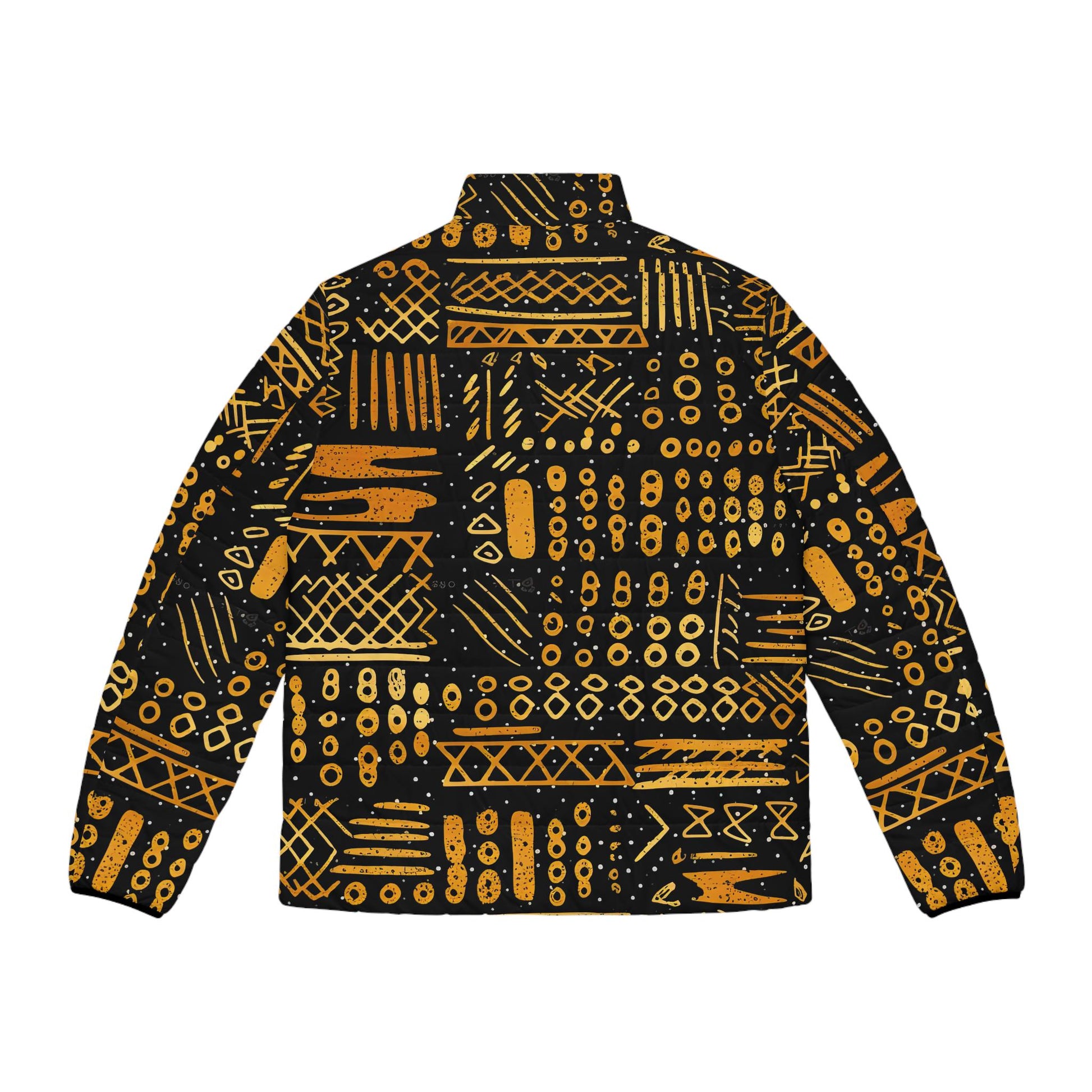 Charred Coals - Men's - Puffer Jacket - African Tribal Pattern