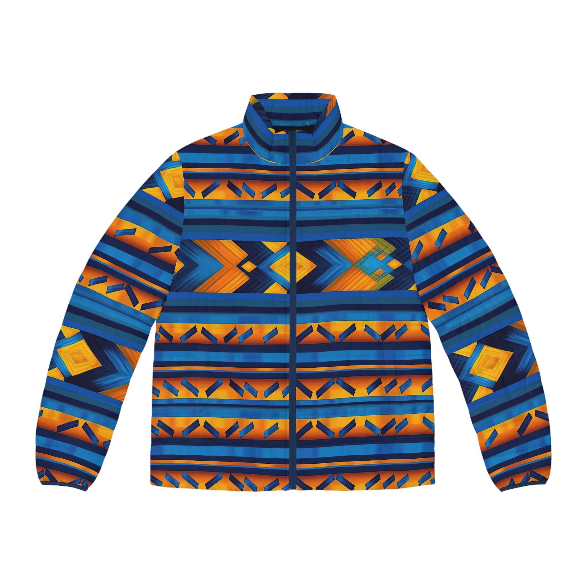 Love - Men's - Puffer Jacket - African - Kente Pattern