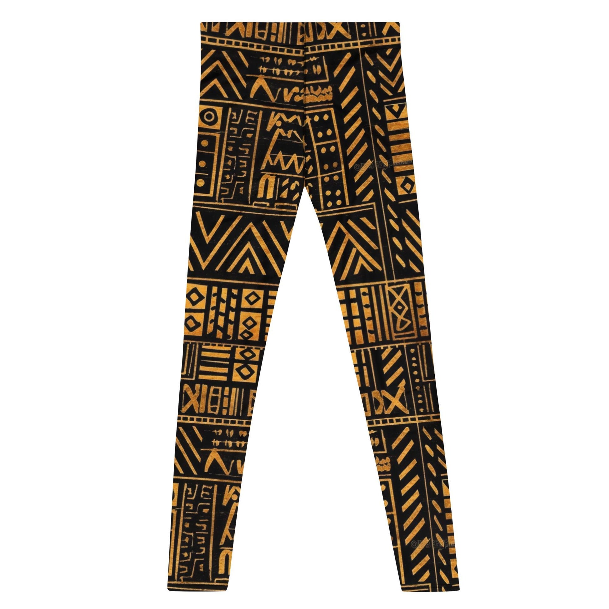Burnt Gold - Men's Leggings - African Mud cloth Pattern