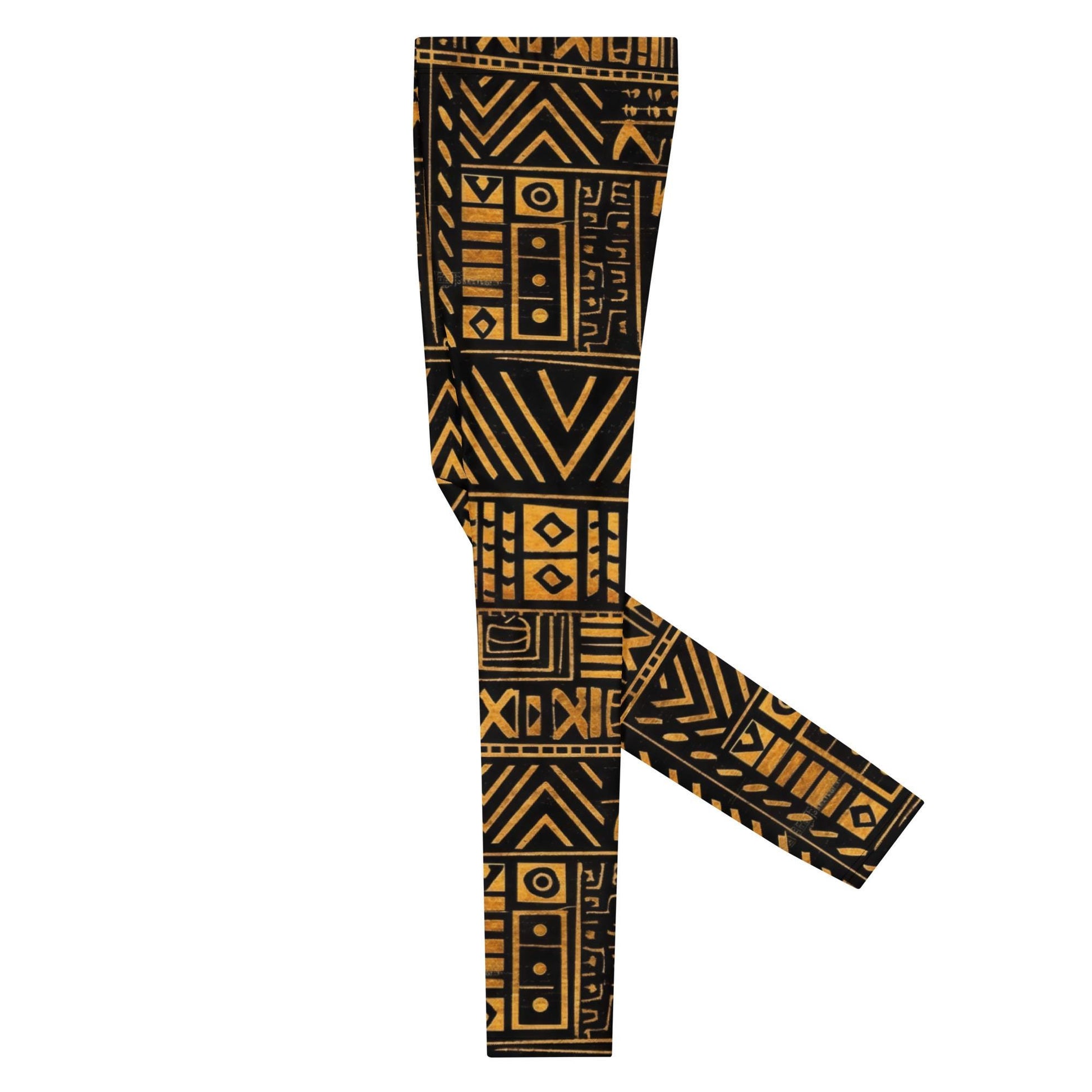 Burnt Gold - Men's Leggings - African Mud cloth Pattern