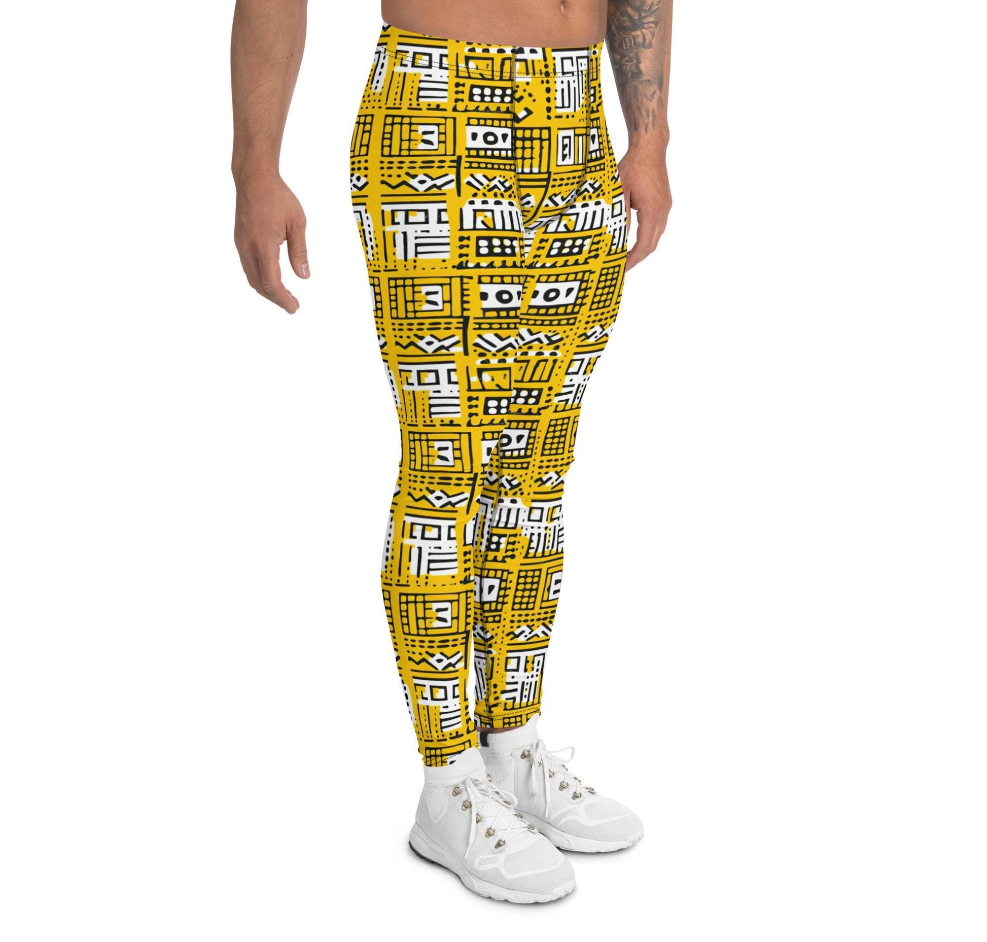 Manjano - Men's Leggings - African - Mudcloth Pattern
