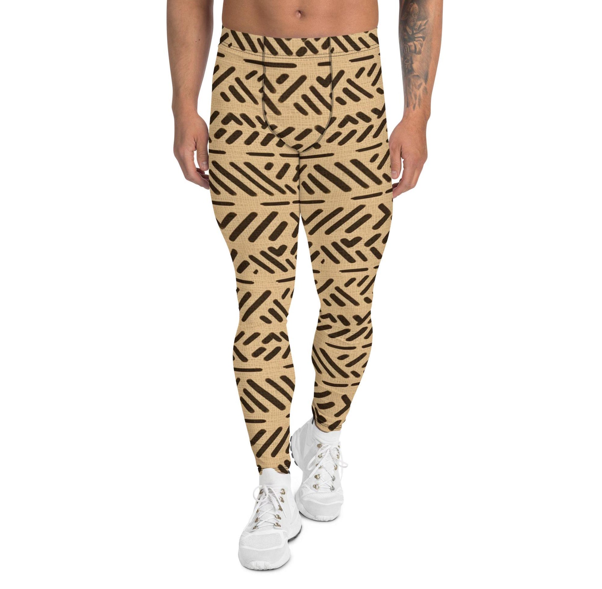 Breige - Men's Leggings - African Mud cloth Pattern