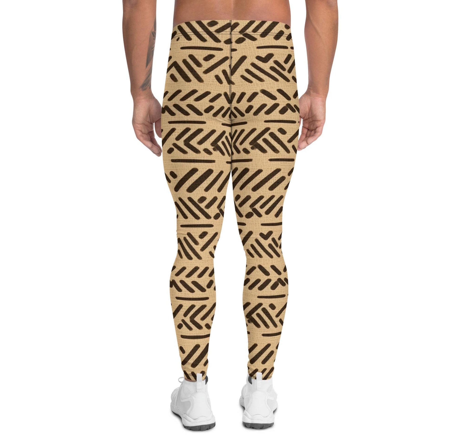 Breige - Men's Leggings - African Mud cloth Pattern
