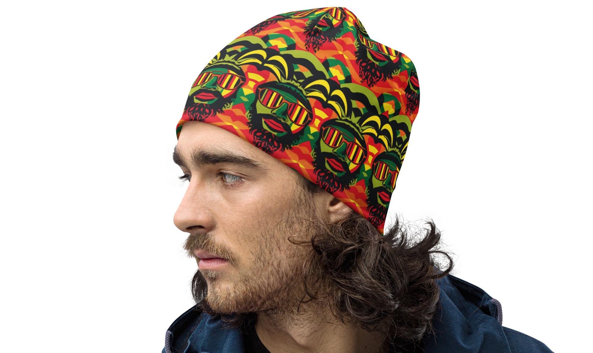Rasta -Mens - Beanie - Jamaican Pattern