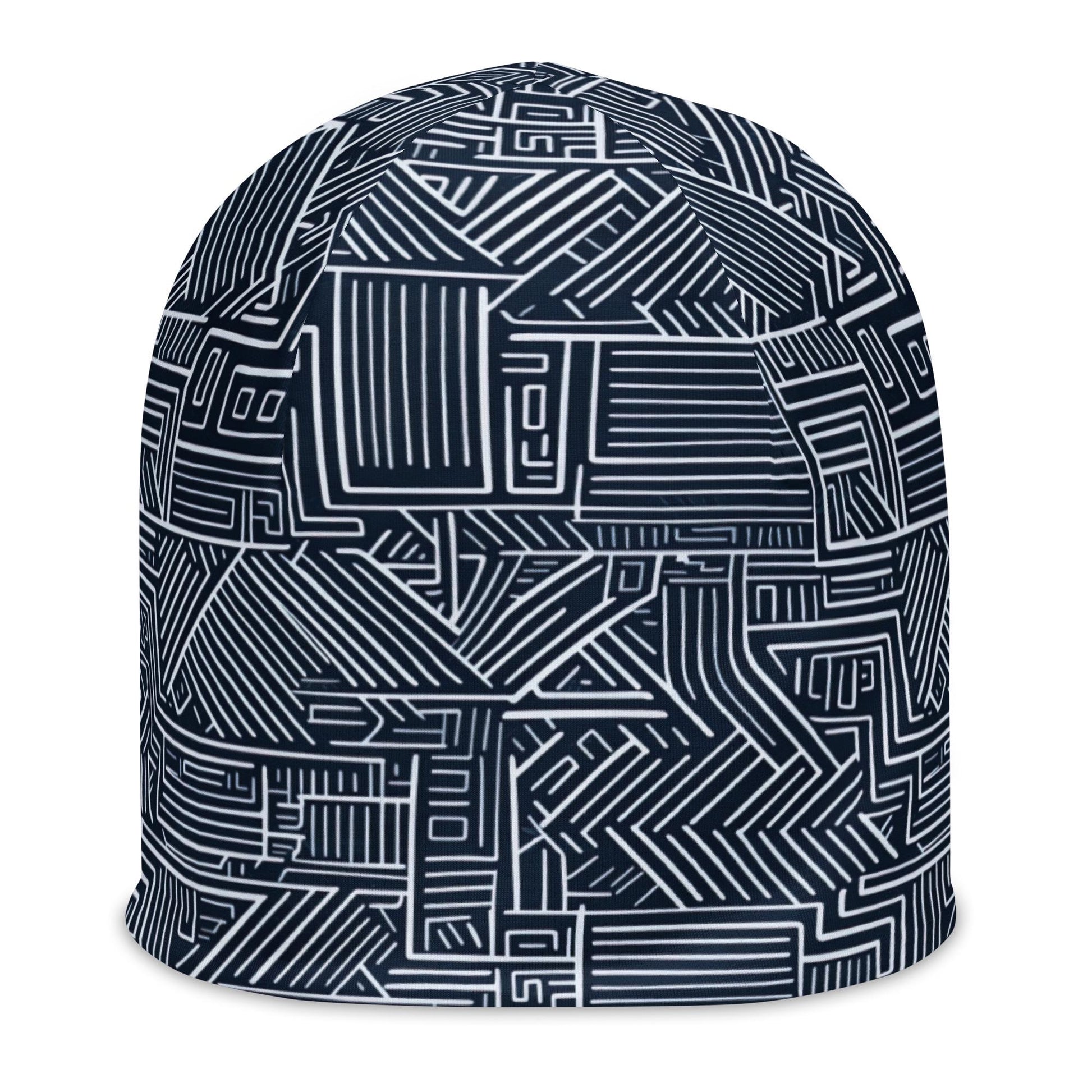 Blk - Mens - Beanie - African - Kente Pattern