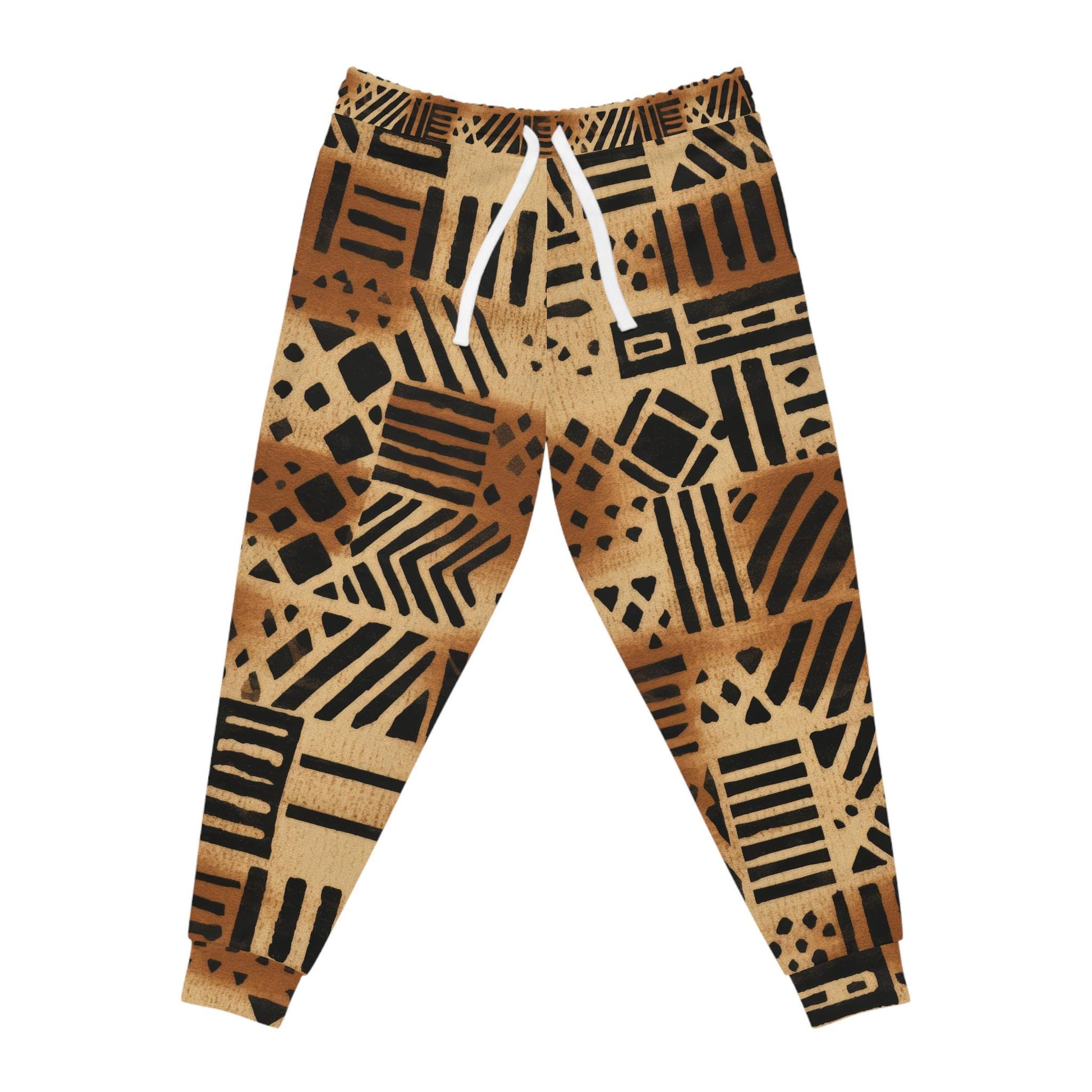 Neutrals - Mens - Athletic Joggers - African - Mud Cloth Pattern