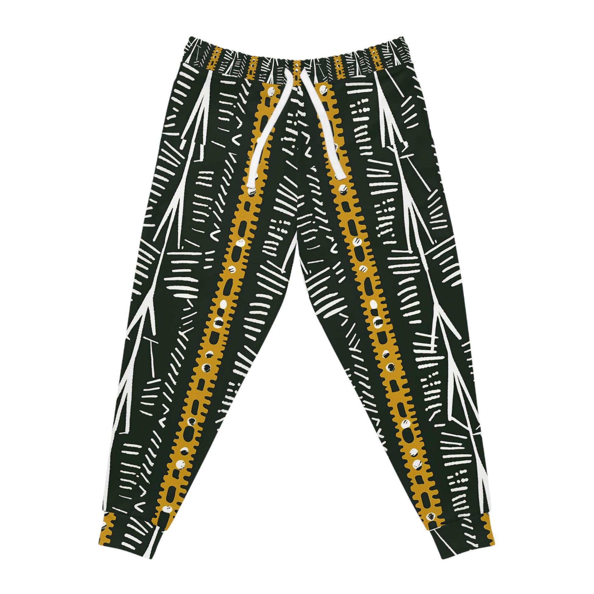 Blk Earth - Mens - Athletic Joggers - African - Mud cloth Pattern - Comfortable Lounge Wear - Workout Pants - Athletes