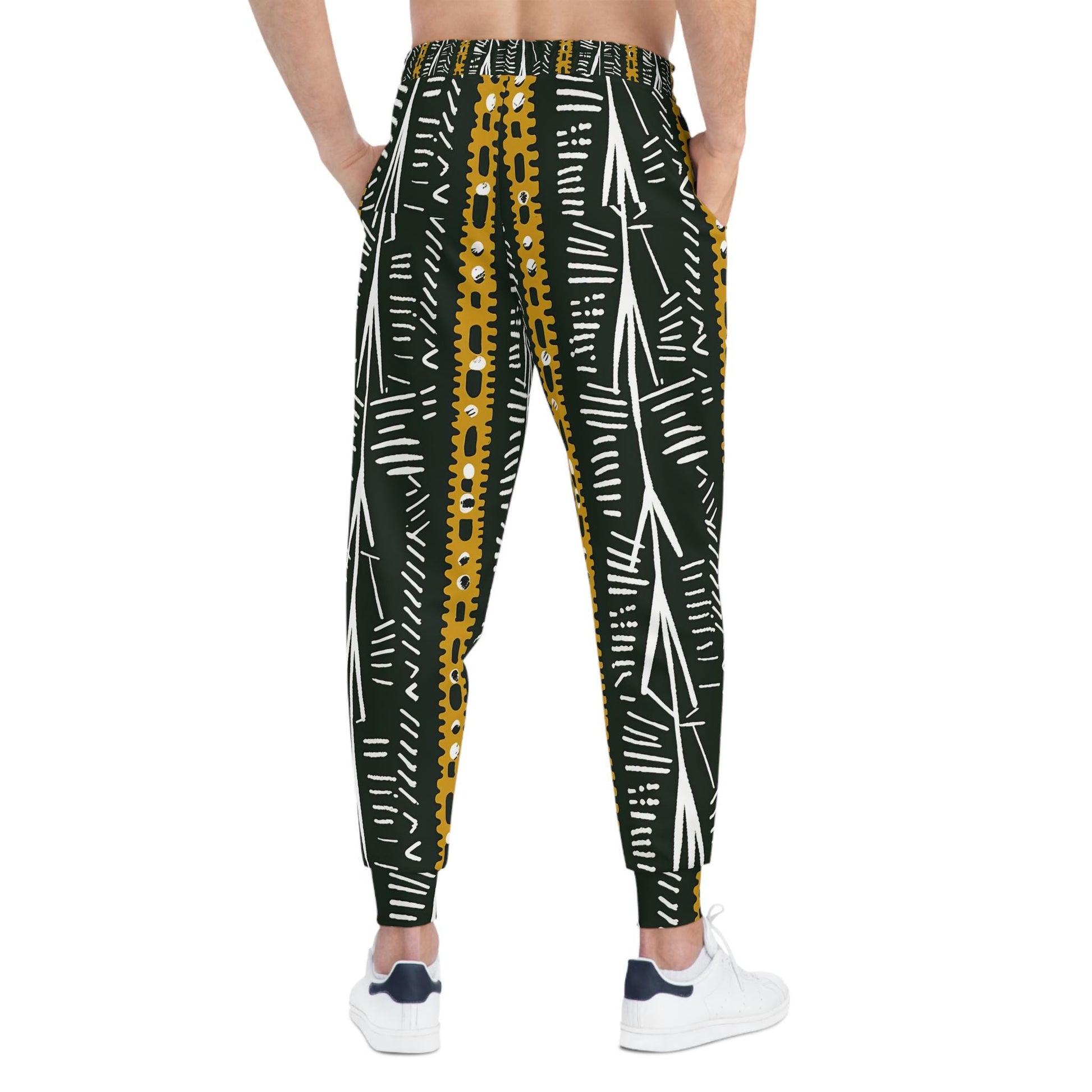Blk Earth - Mens - Athletic Joggers - African - Mud cloth Pattern - Comfortable Lounge Wear - Workout Pants - Athletes