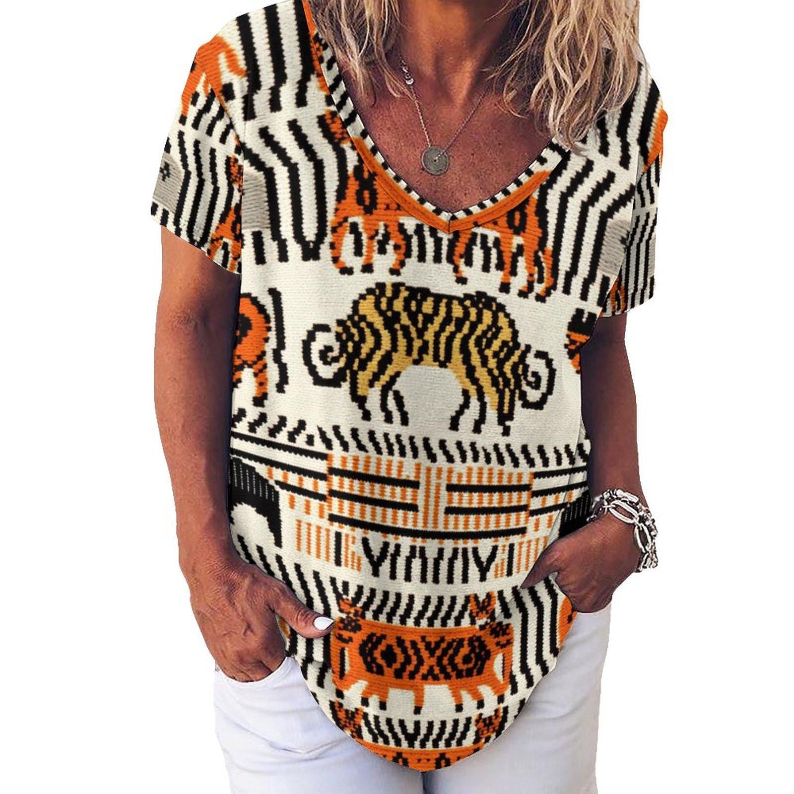 Safari - Womens - Custom Short Sleeve T-Shirts - African - Animal Pattern