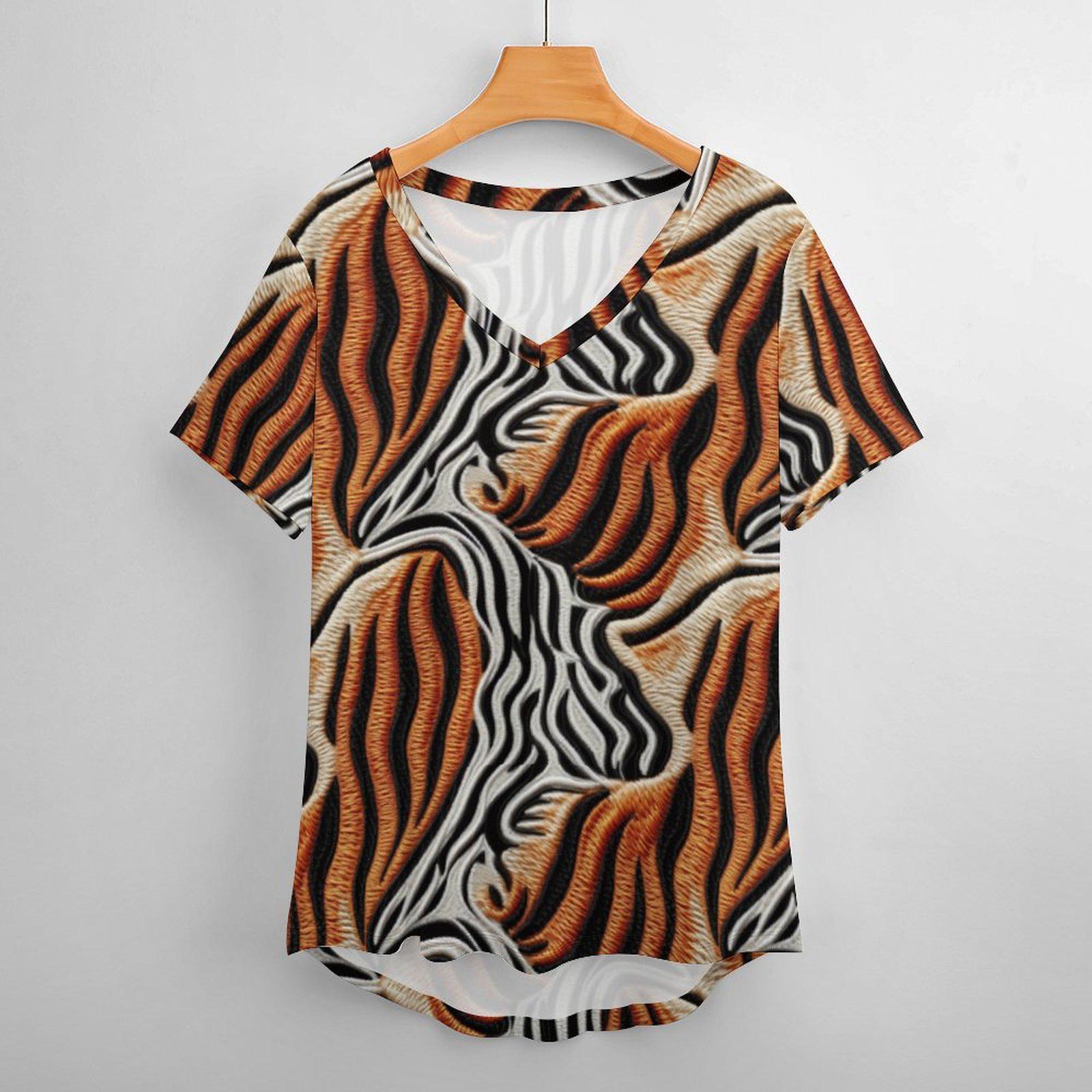 Mamal - Woman - Custom Short Sleeve T-Shirts - African - Animal pattern