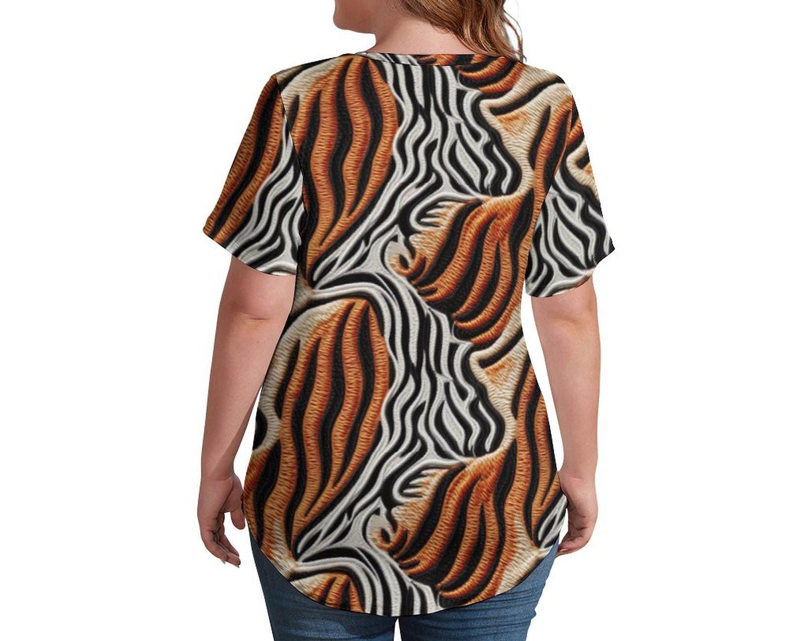 Mamal - Woman - Custom Short Sleeve T-Shirts - African - Animal pattern