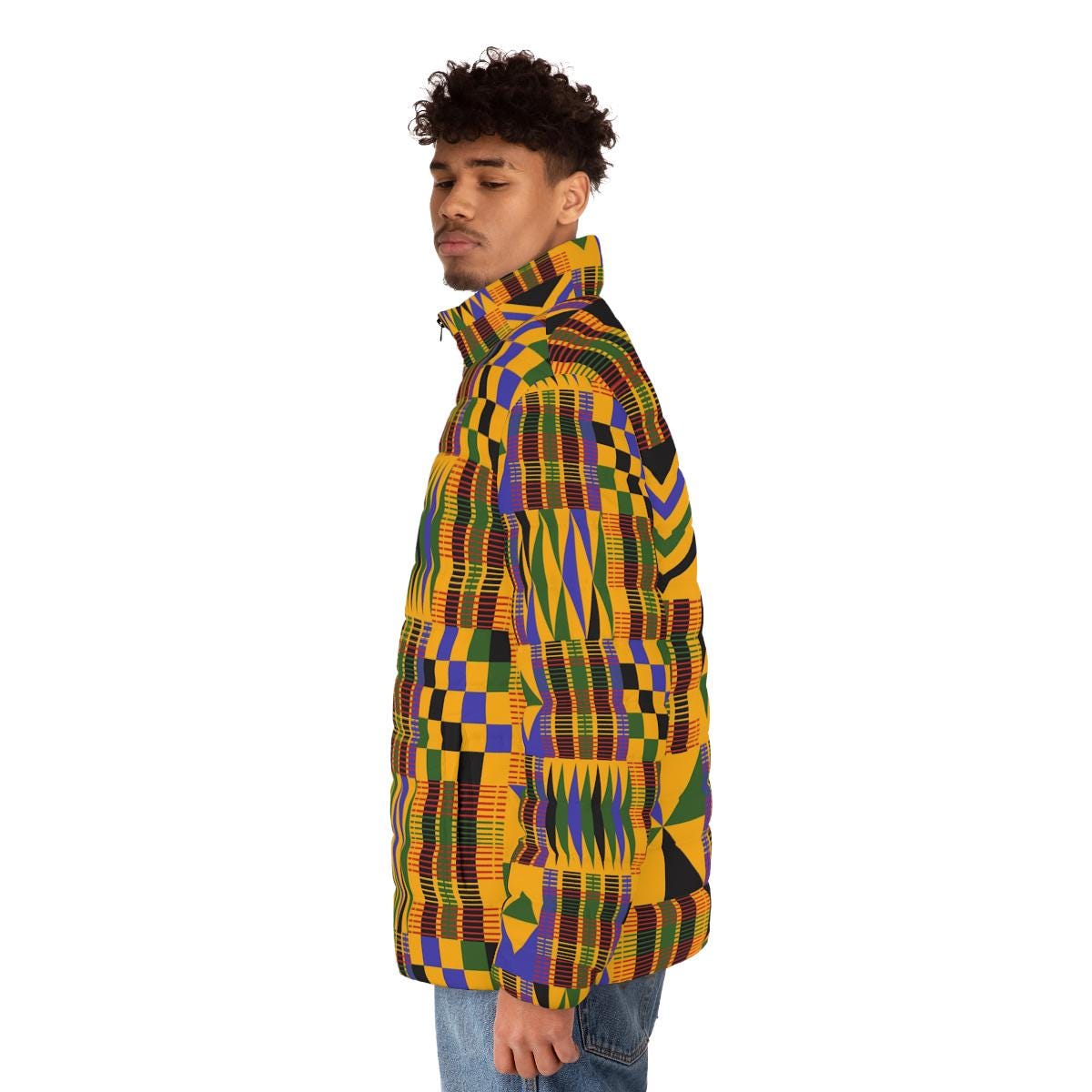 Roots - Mens - Puffer Jacket - African - Kente Pattern