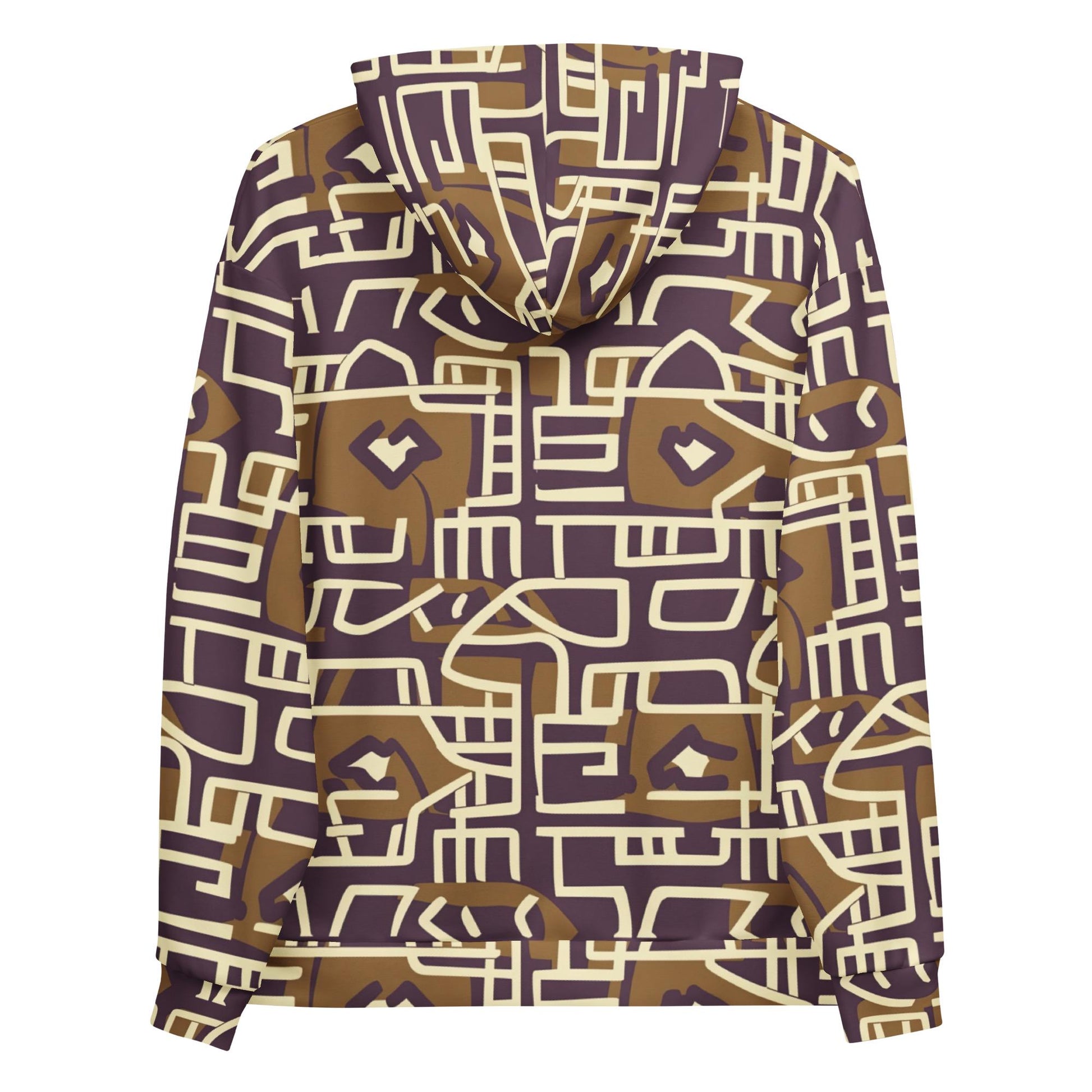 Brown Stone Graffiti - Mens - Hoodie - African Mud cloth Pattern