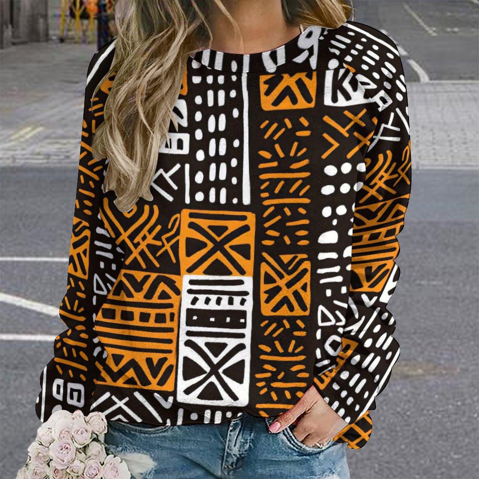 Gigsaw - Womens - Sweatshirt Designs Raglan style - African - Mud cloth Pattern - Sweatshirts - KumbatiaKulture
