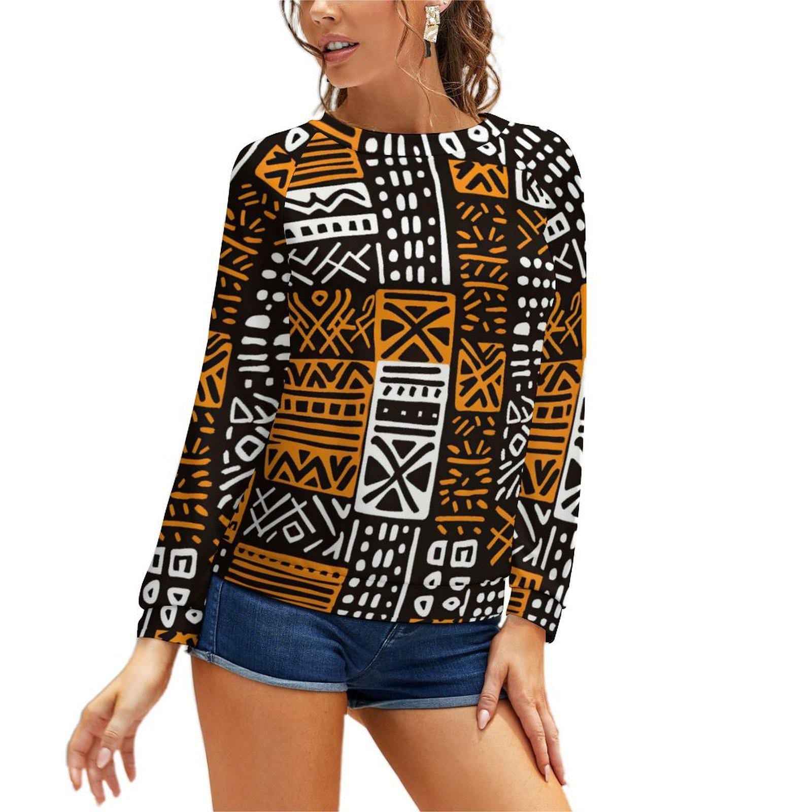 Gigsaw - Womens - Sweatshirt Designs Raglan style - African - Mud cloth Pattern - Sweatshirts - KumbatiaKulture