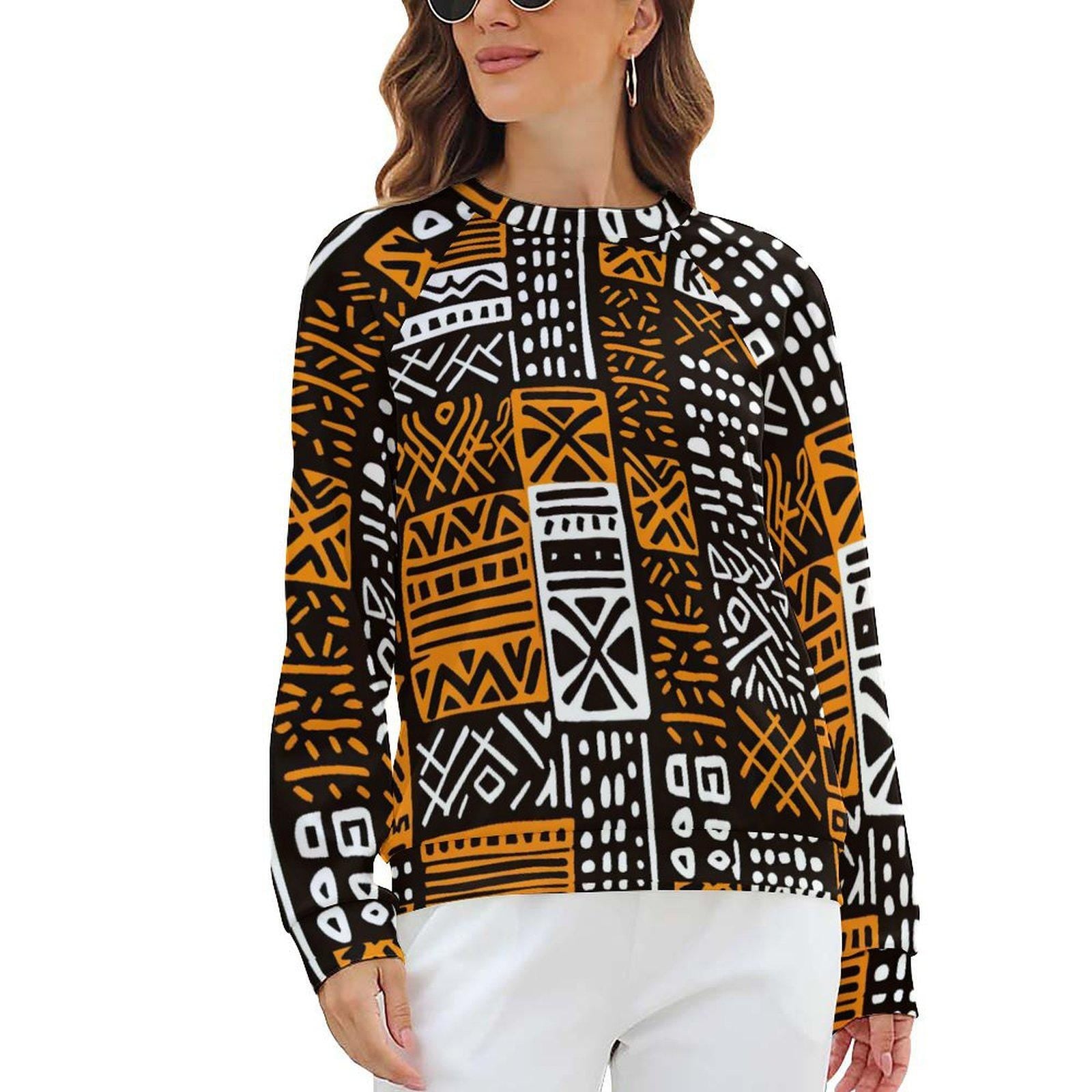 Gigsaw - Womens - Sweatshirt Designs Raglan style - African - Mud cloth Pattern - Sweatshirts - KumbatiaKulture