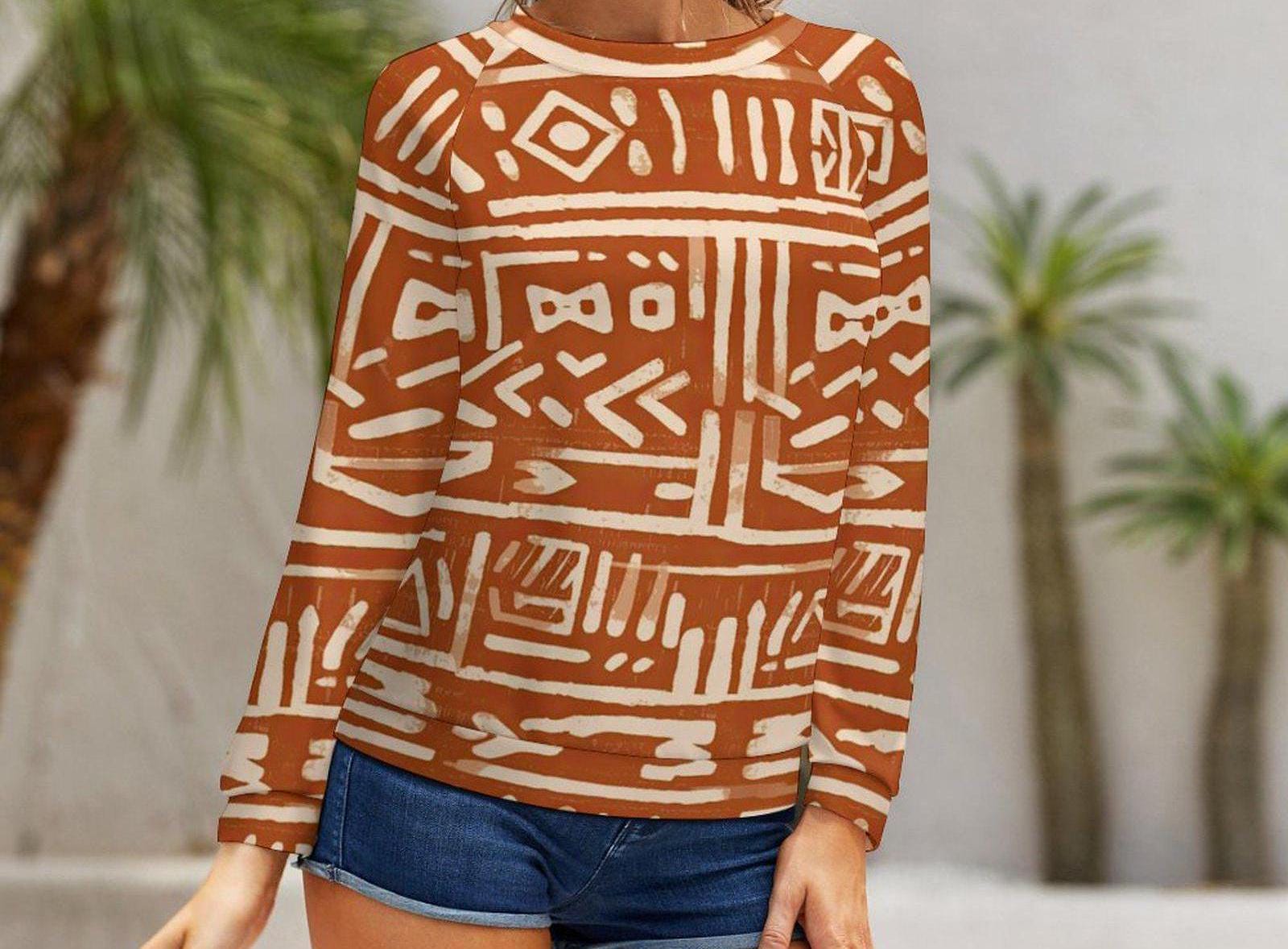 Gigsaw - Womens - Sweatshirt Designs Raglan style - African - Mud cloth Pattern