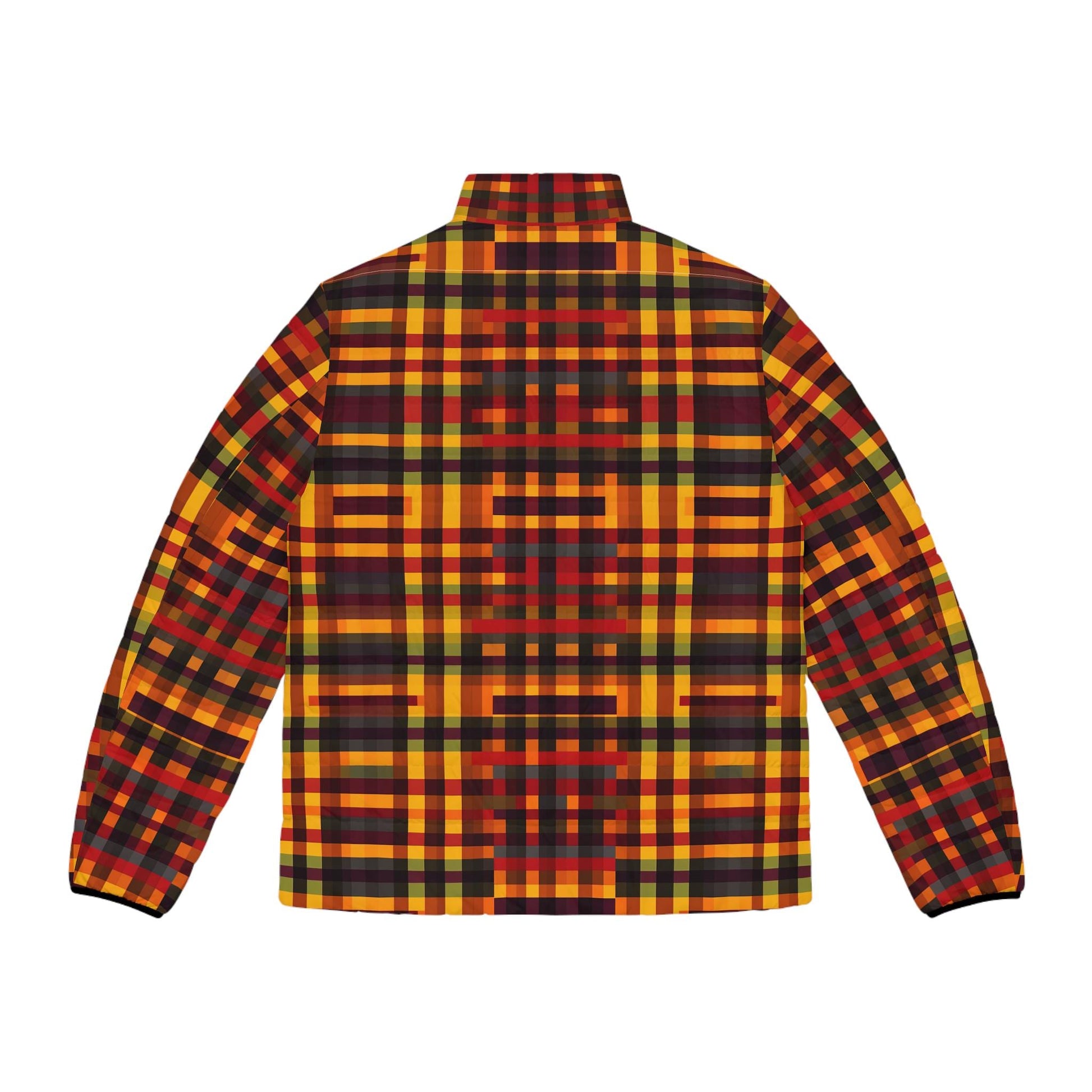Blaze - Men's - Puffer Jacket, Stylish Winter Coat, Warm Outerwear, Cozy Jacket for Fall - African - Kente Pattern