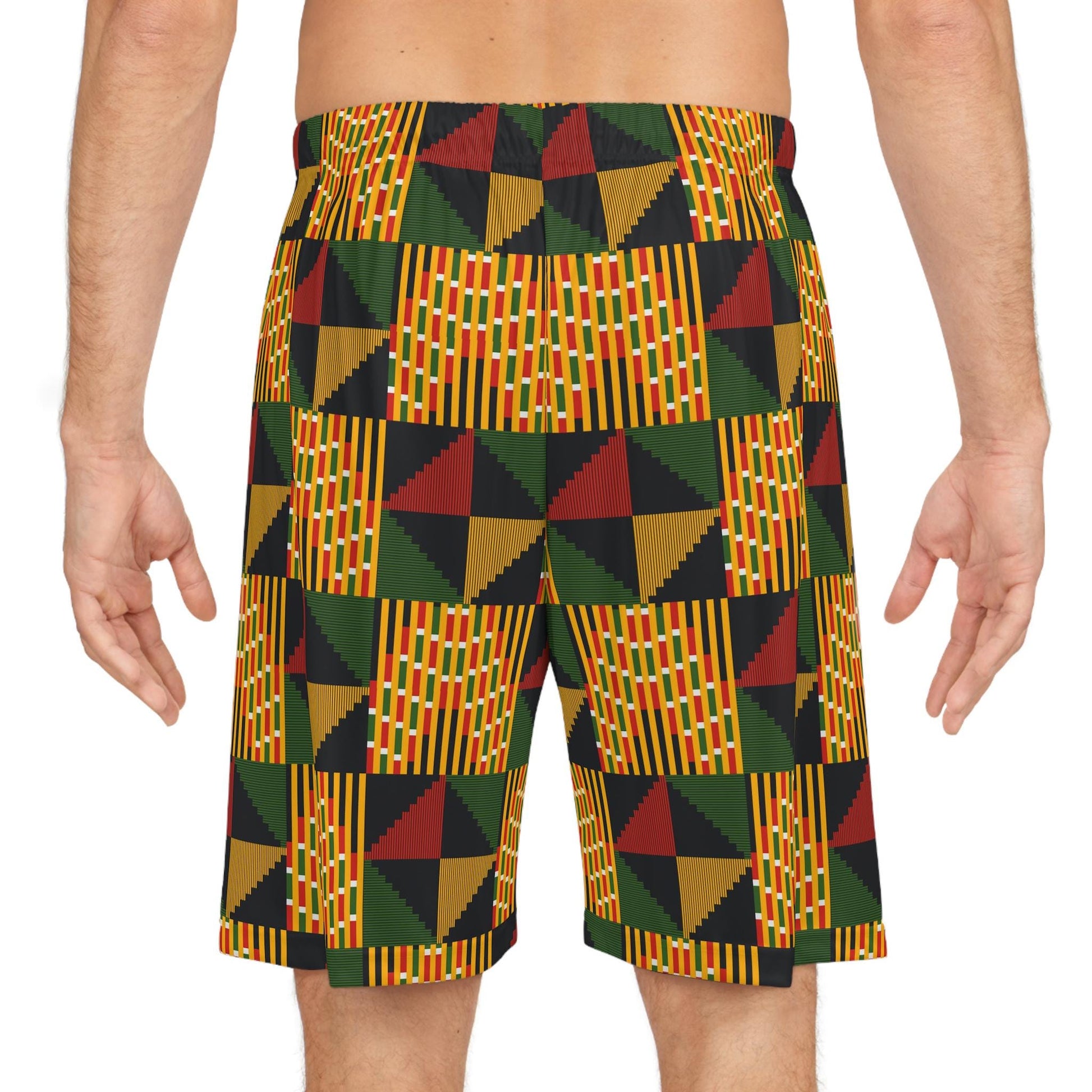 Pyramid - Mens - Basketball Shorts - African - Kente Pattern - Shorts - KumbatiaKulture