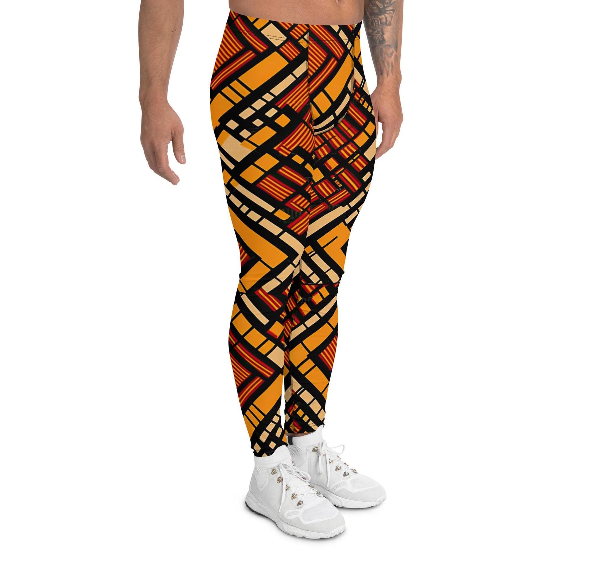 Warm up - Men's - Leggings - African - Mud Cloth Pattern