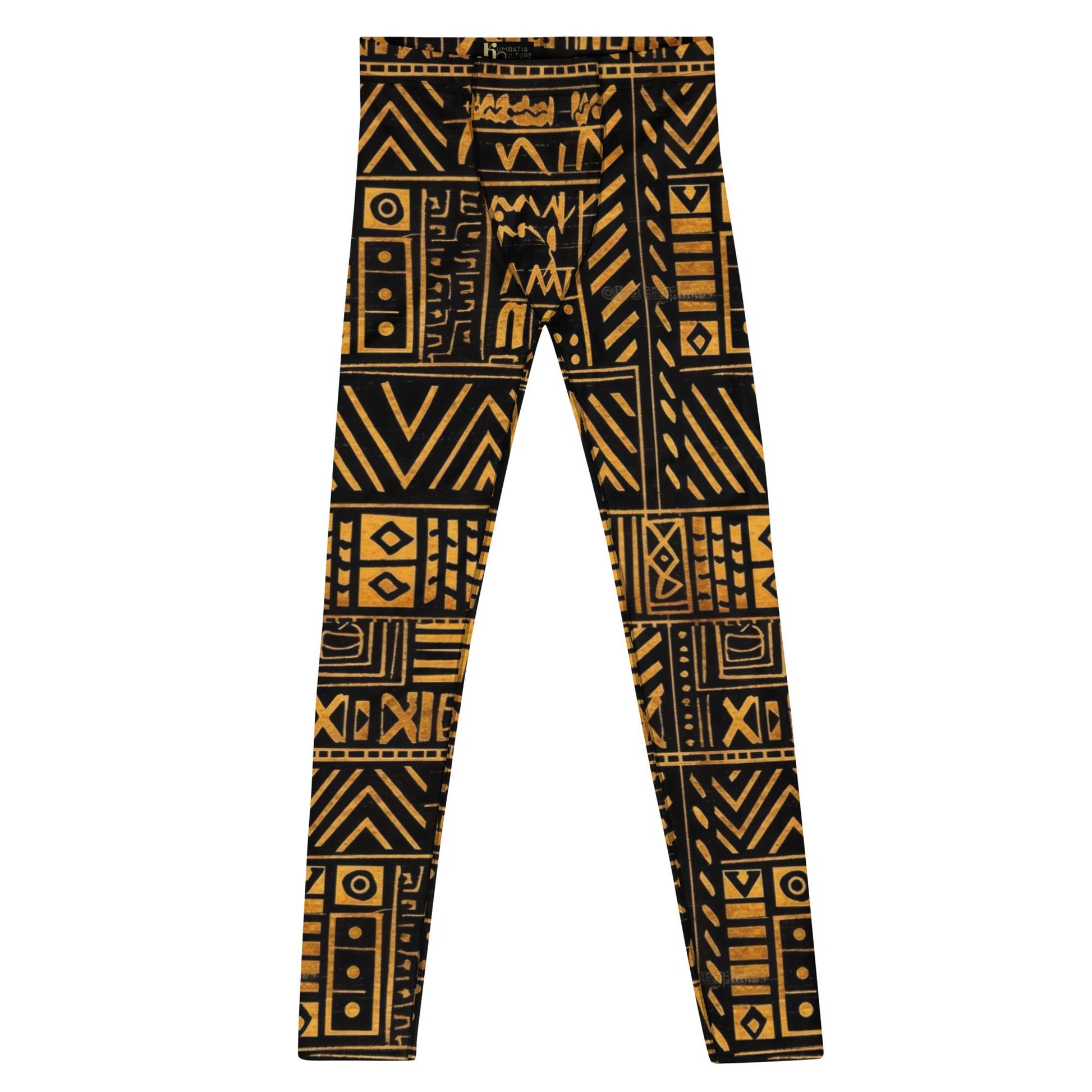 Burnt Gold - Men's Leggings - African Mud cloth Pattern