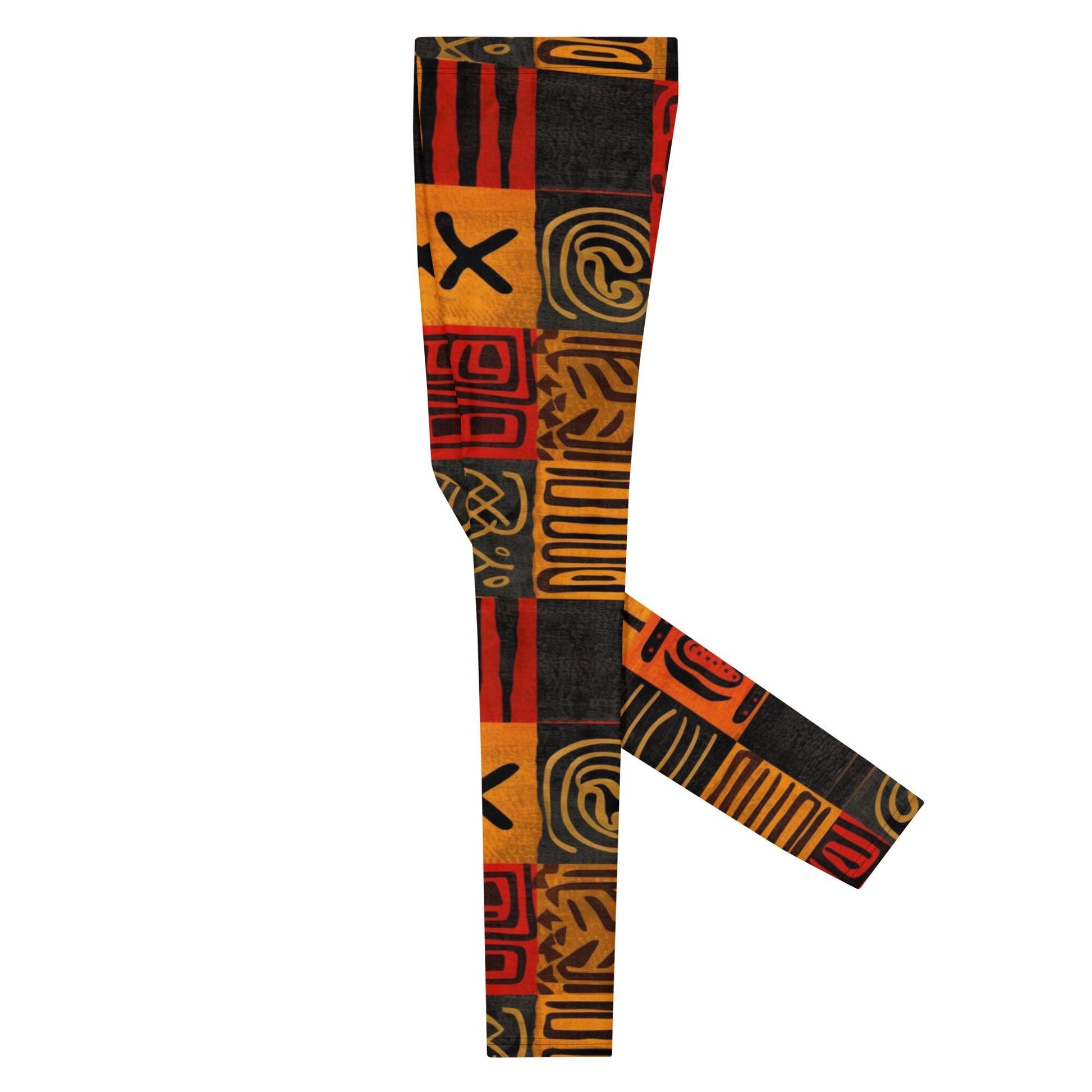 Heat - Men's Leggings - African Mud cloth Pattern