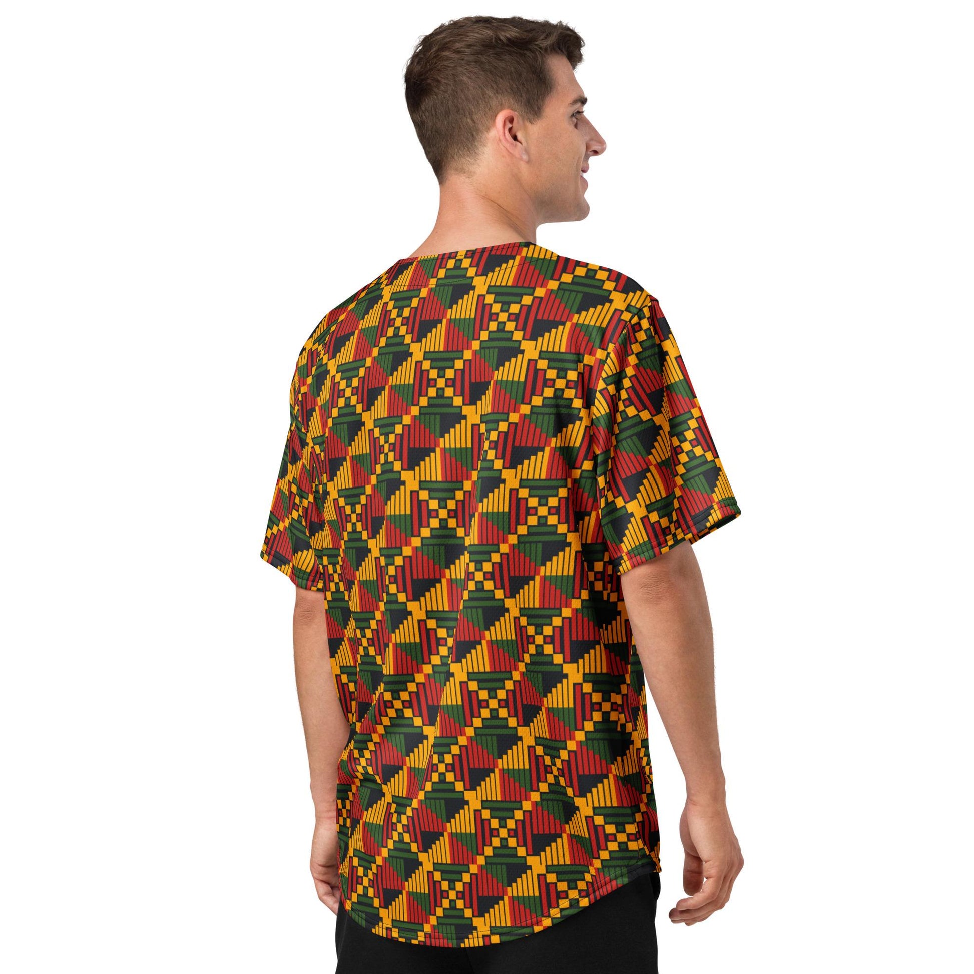 Passage - Mens - Baseball Jersey - African - Kente Pattern