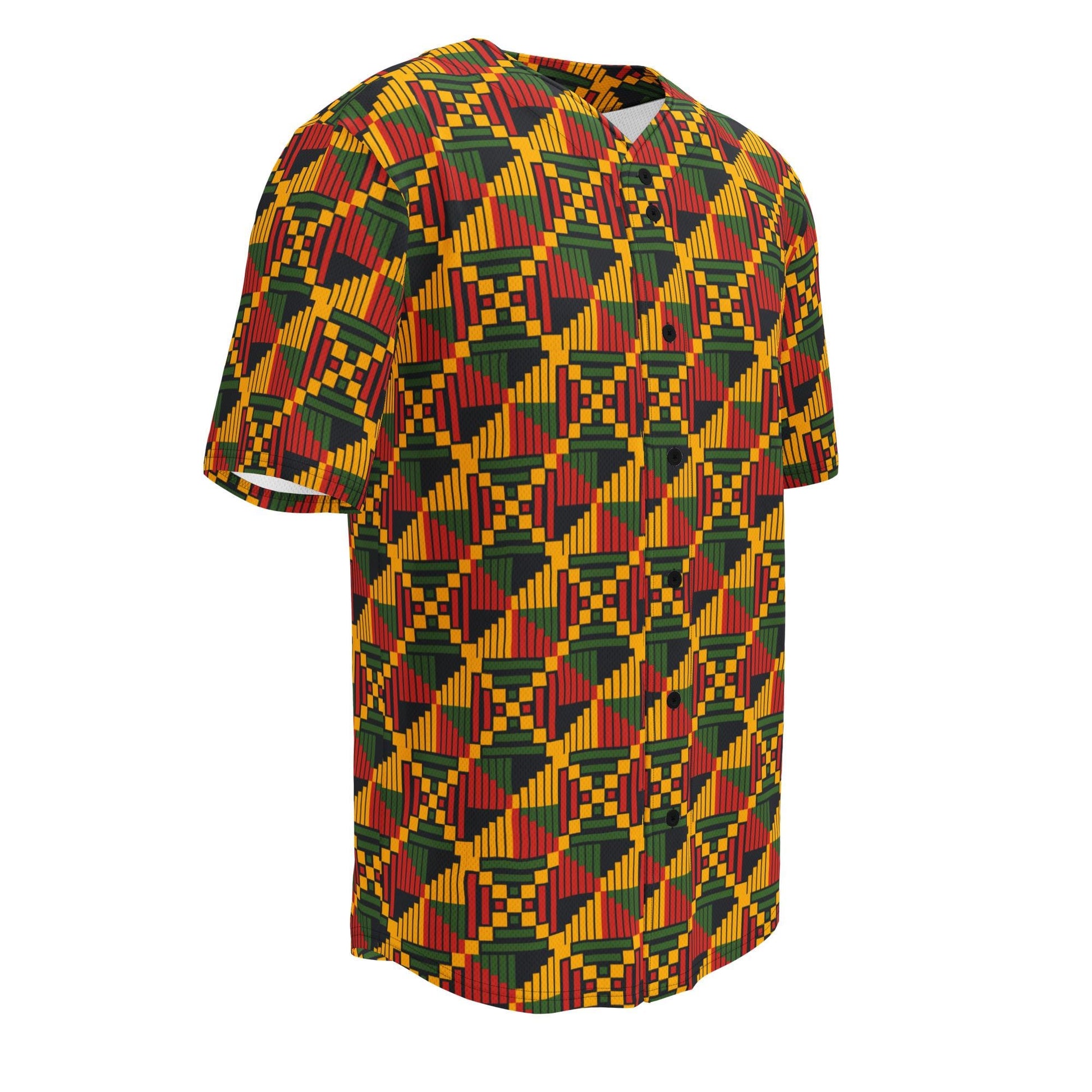 Passage - Mens - Baseball Jersey - African - Kente Pattern