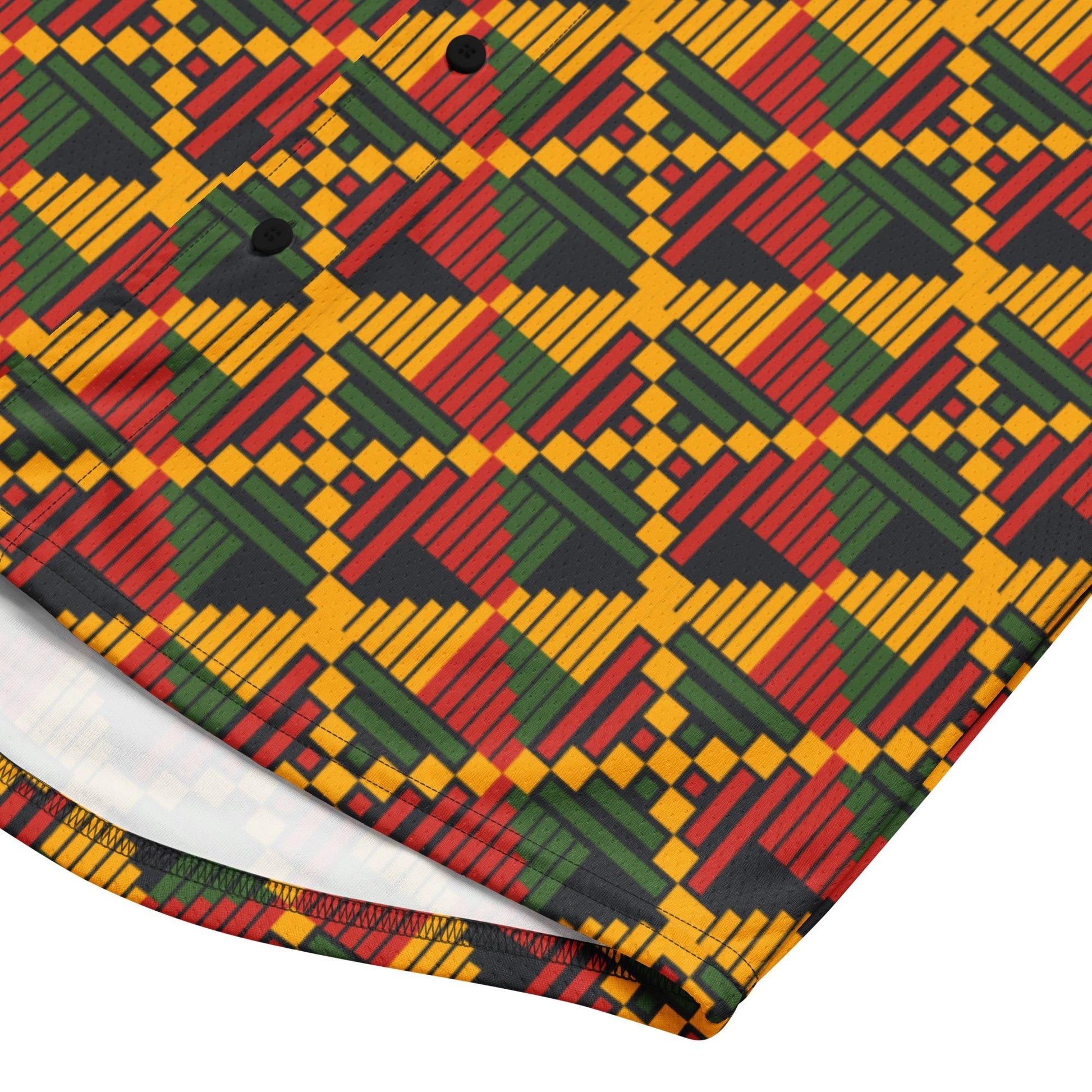 Passage - Mens - Baseball Jersey - African - Kente Pattern