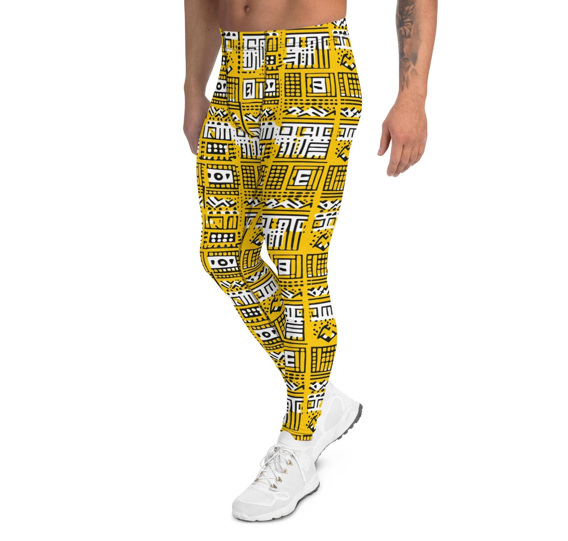 Manjano - Men's Leggings - African - Mudcloth Pattern