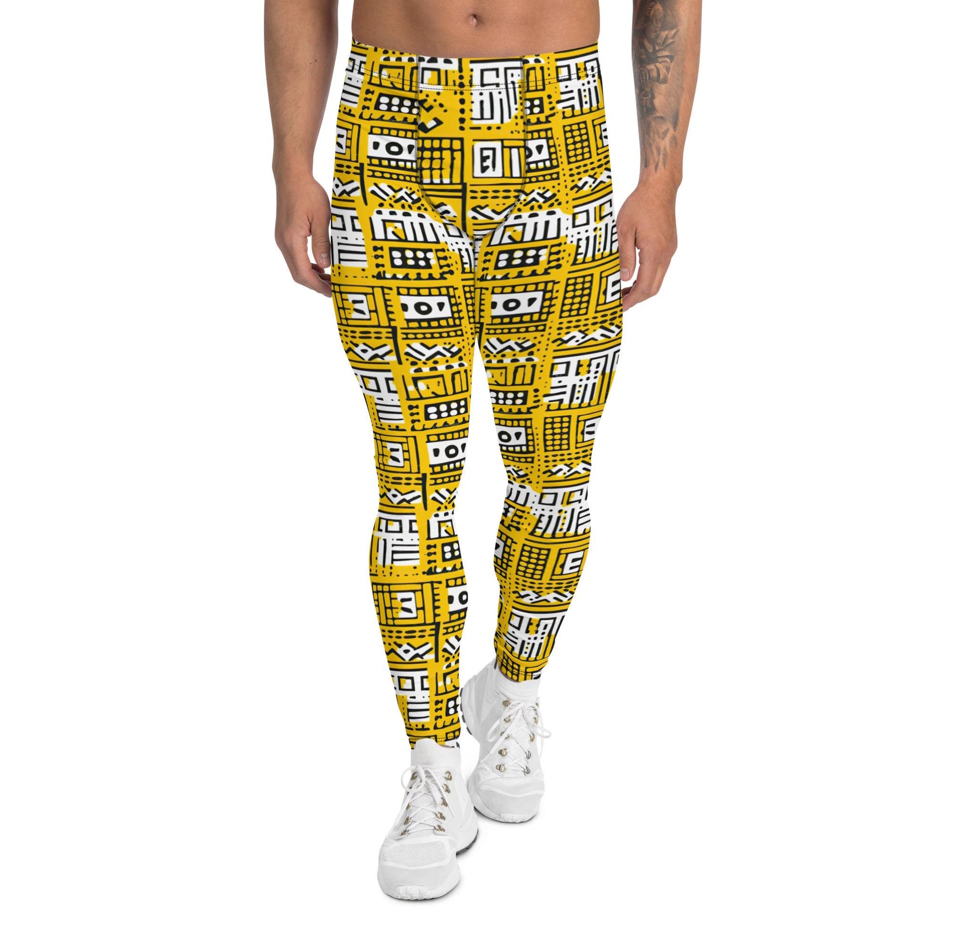 Manjano - Men's Leggings - African - Mudcloth Pattern