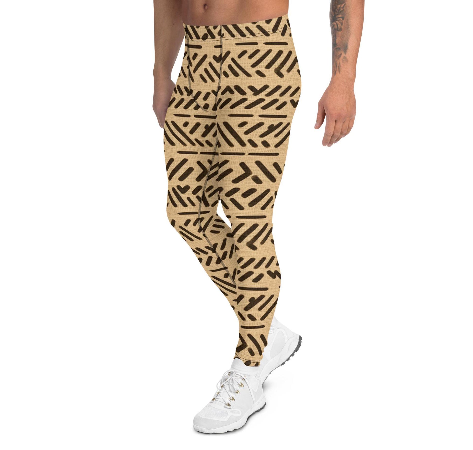 Breige - Men's Leggings - African Mud cloth Pattern