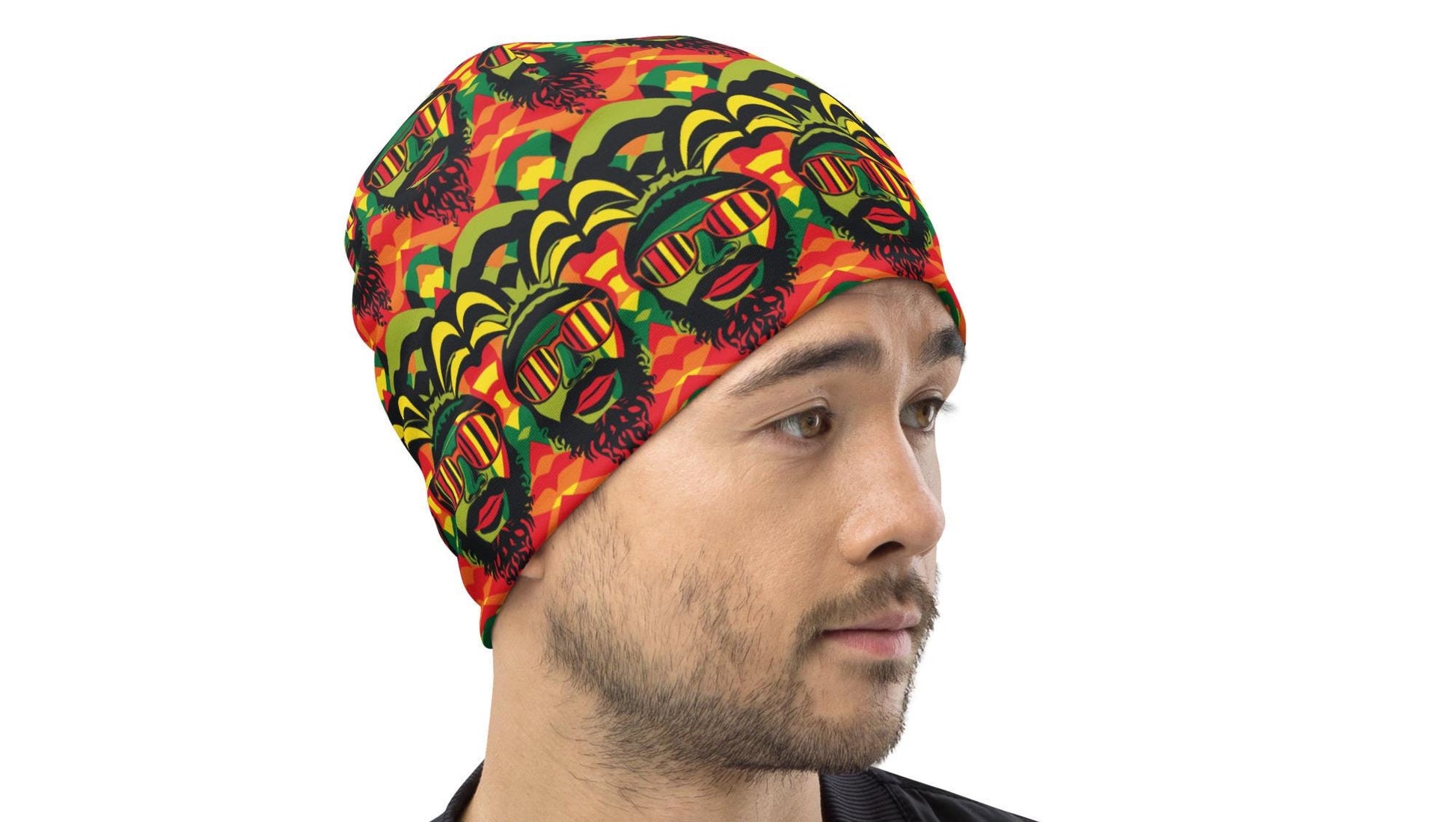 Rasta -Mens - Beanie - Jamaican Pattern
