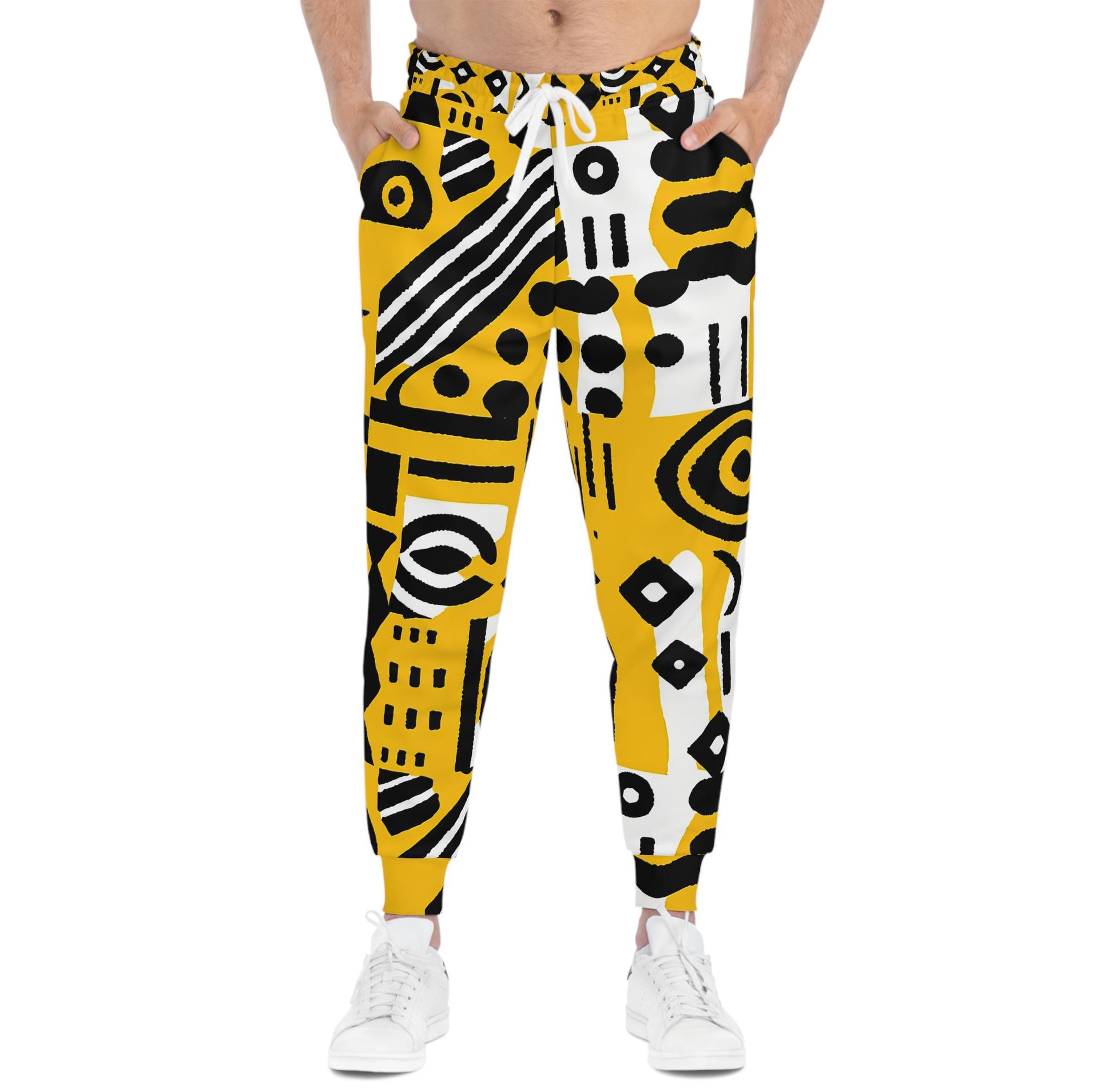 Bold - Mens - Athletic Joggers - African Mud cloth Pattern