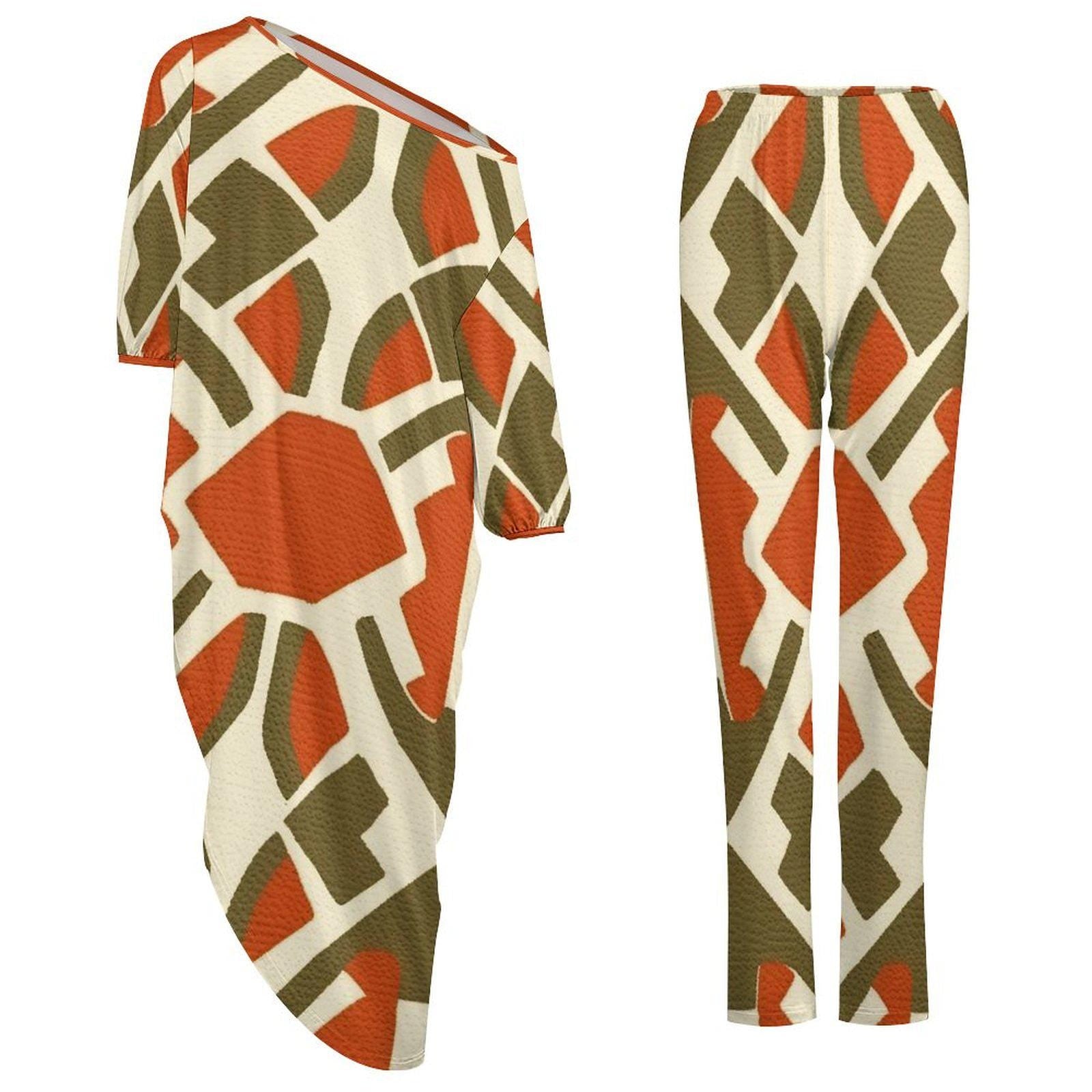 Landscape - Womens - kurta - kurti - Two Piece Set - African Mud cloth Pattern - Suits - KumbatiaKulture