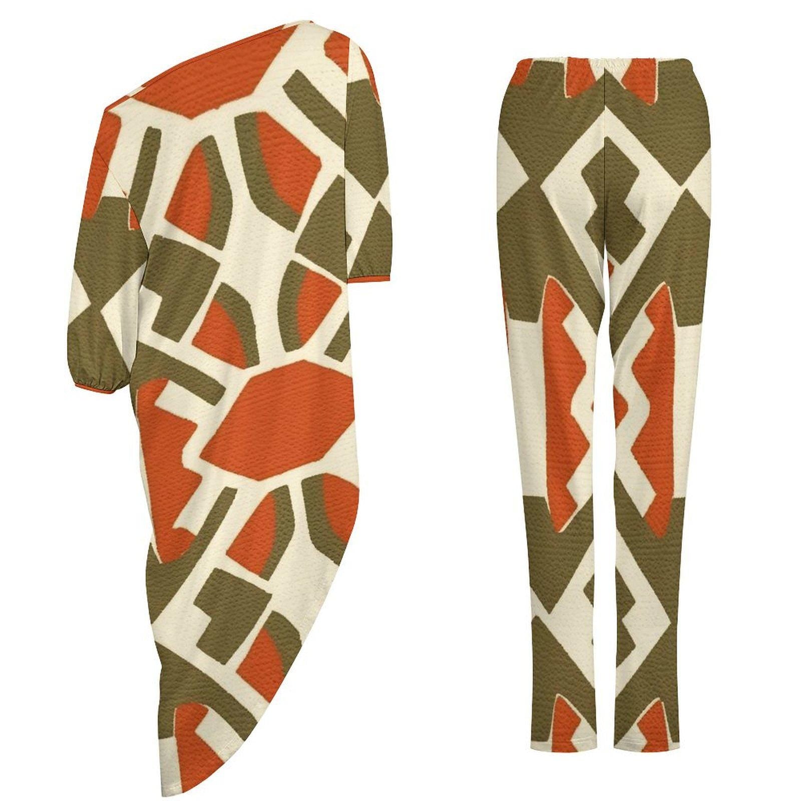 Landscape - Womens - kurta - kurti - Two Piece Set - African Mud cloth Pattern - Suits - KumbatiaKulture