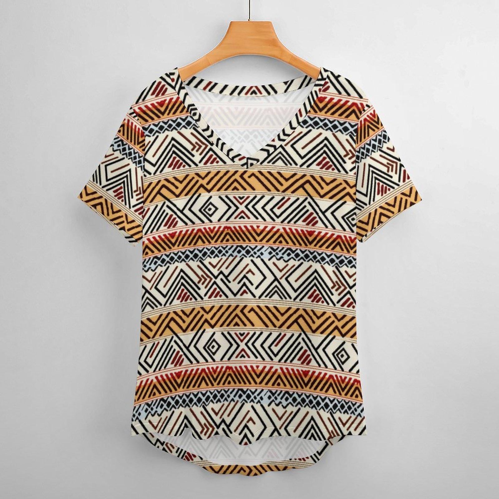 Neutral lines - Womens - Short Sleeve T-Shirts - African - Mud cloth Pattern