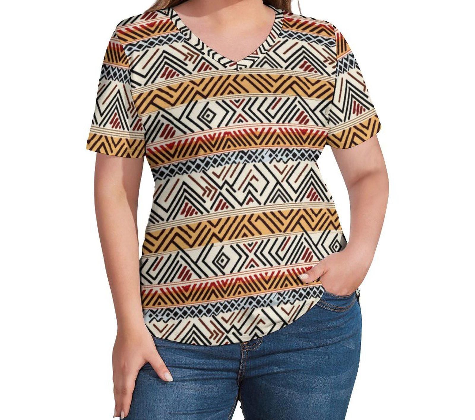 Neutral lines - Womens - Short Sleeve T-Shirts - African - Mud cloth Pattern - T-shirts - KumbatiaKulture