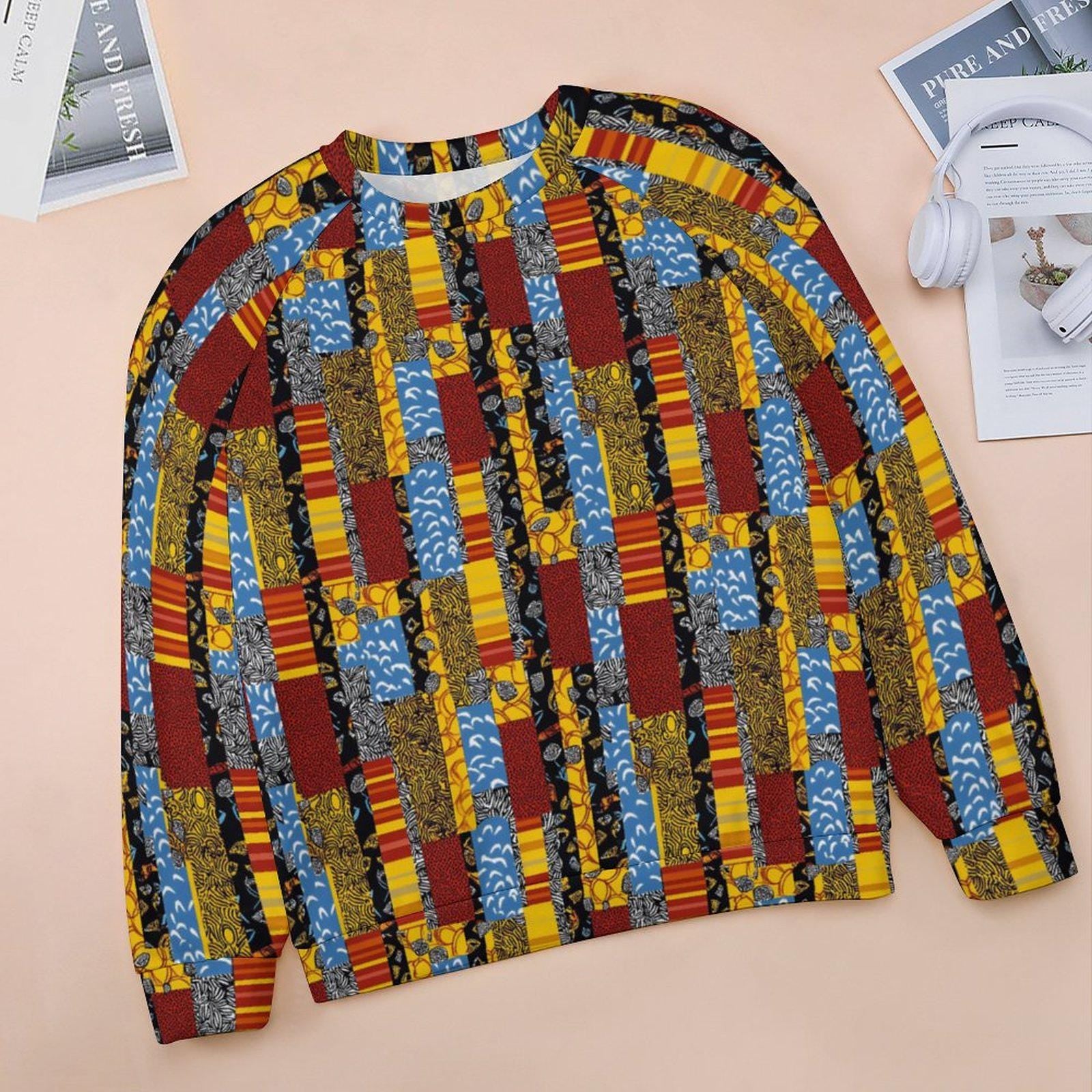 African Patch Work - Womens - Sweatshirt Designs - African Ankara Pattern - Sweatshirts - KumbatiaKulture
