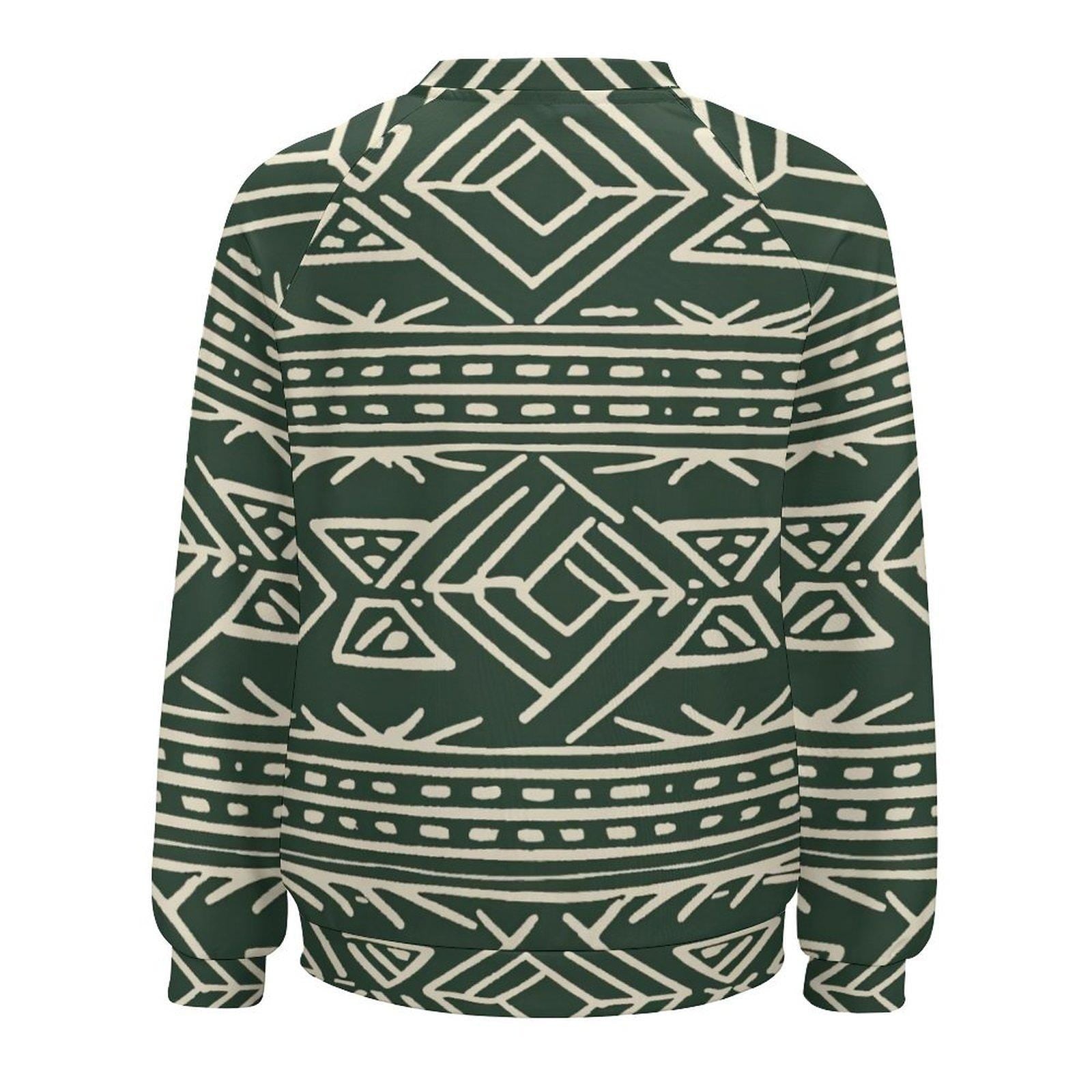 Fields of green -Womens- Sweatshirt Raglan Style- African- Mud cloth - Sweatshirts - KumbatiaKulture